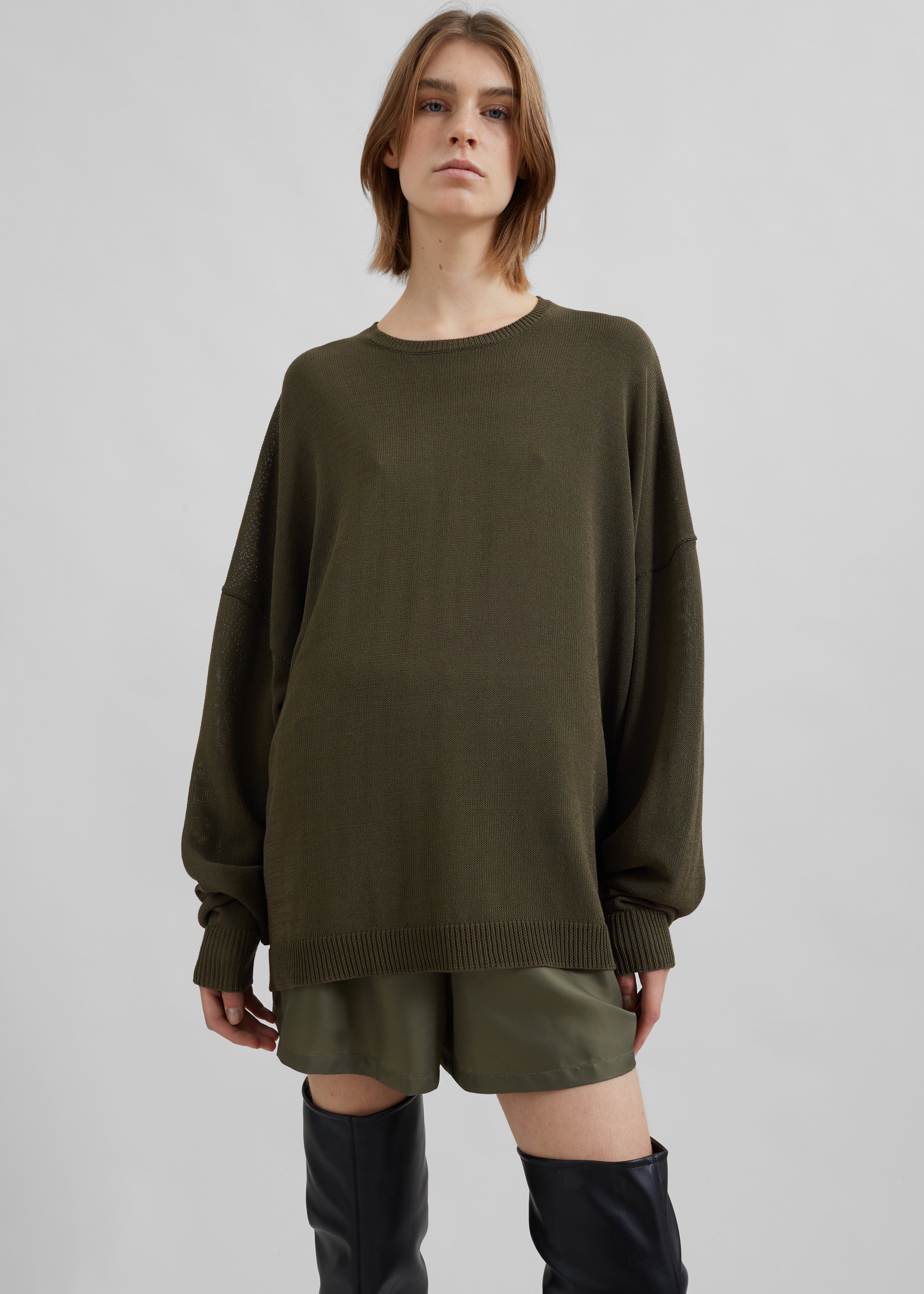 Basel Crew Neck Sweater - Khaki - 7