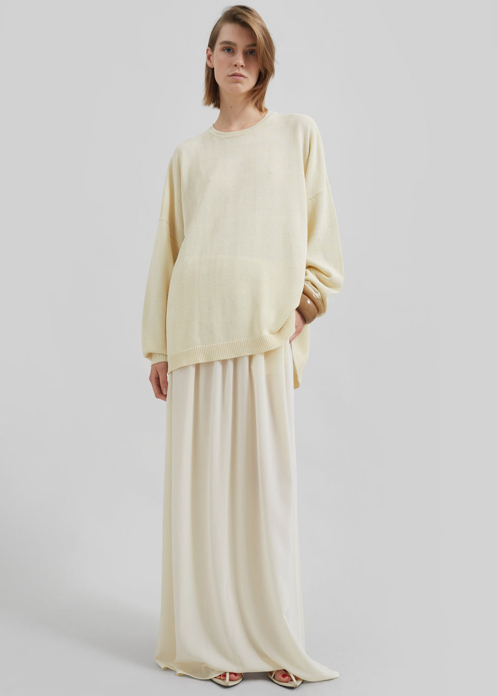 Basel Crew Neck Sweater - Pale Yellow