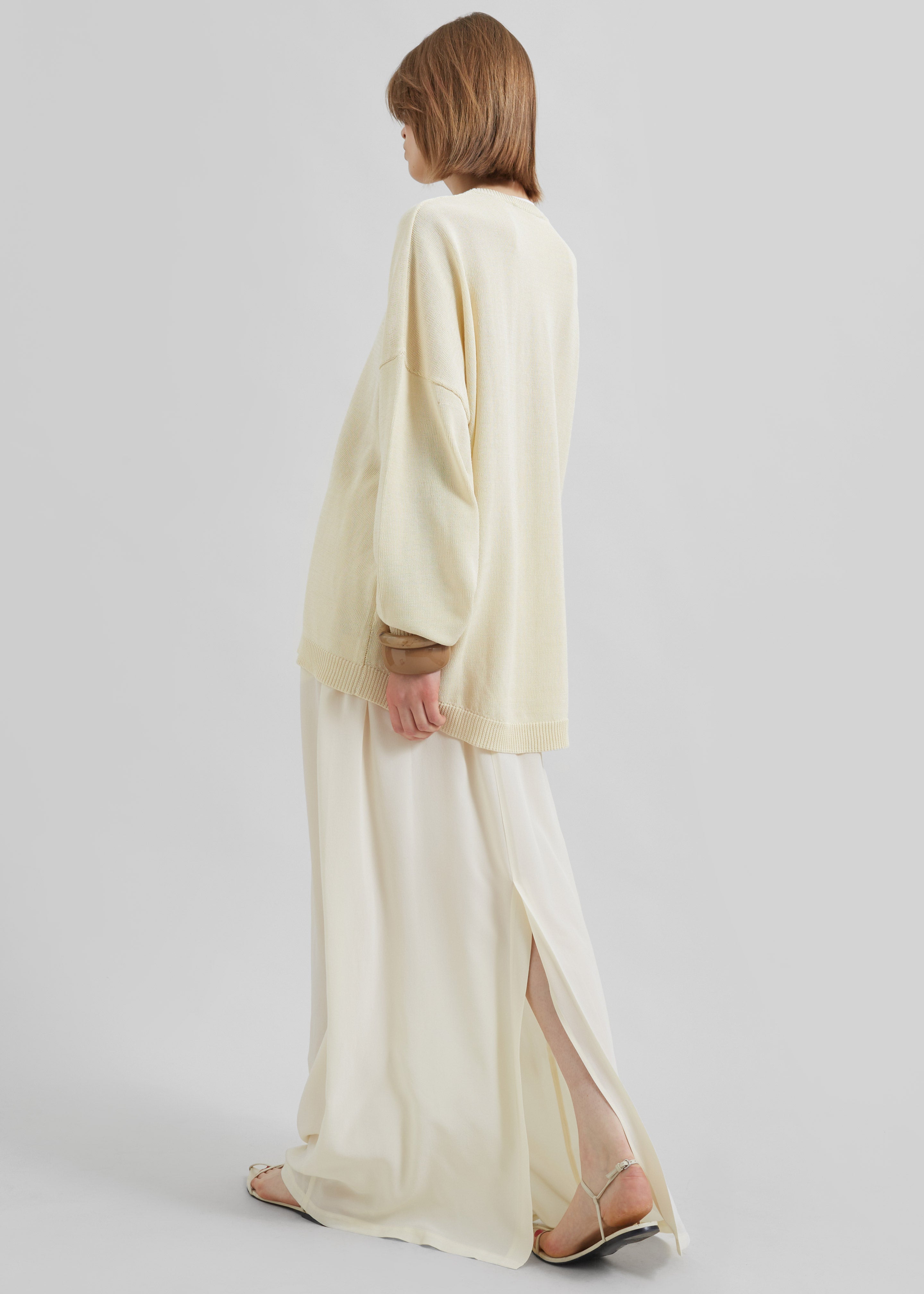 Basel Crew Neck Sweater - Pale Yellow - 5