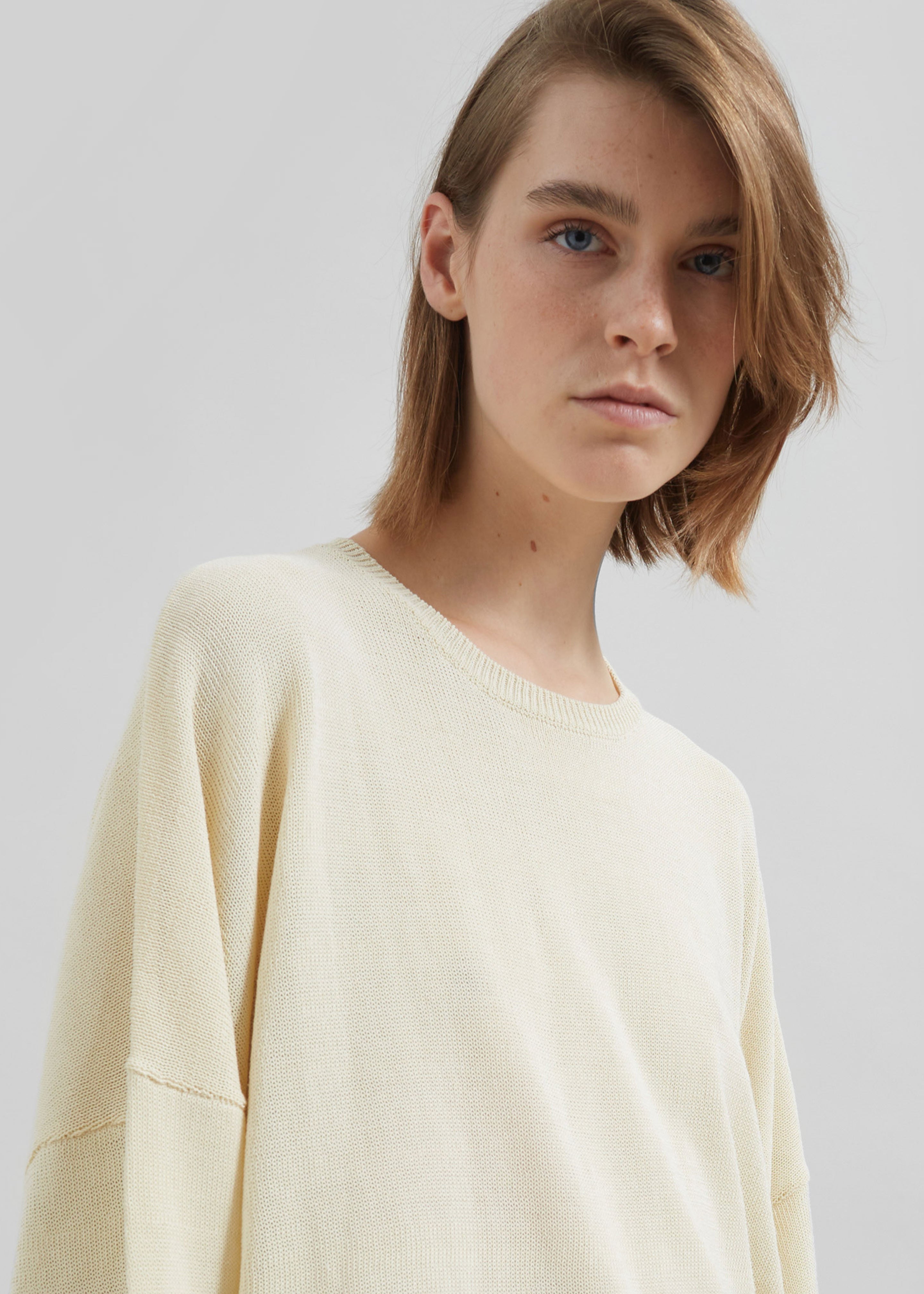 Basel Crew Neck Sweater - Pale Yellow - 4