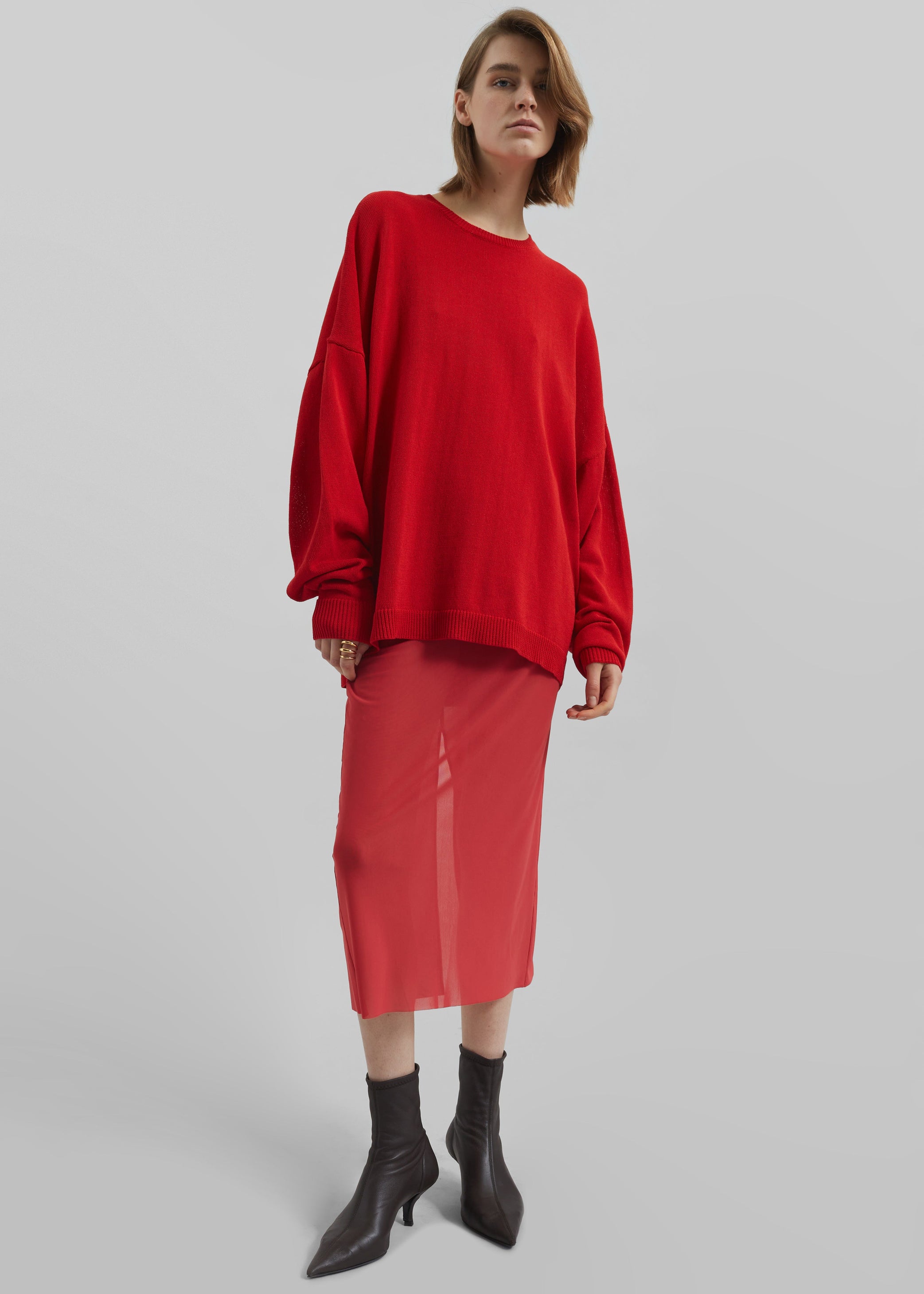 Shop the look image for Basel Crew Neck Sweater - Red