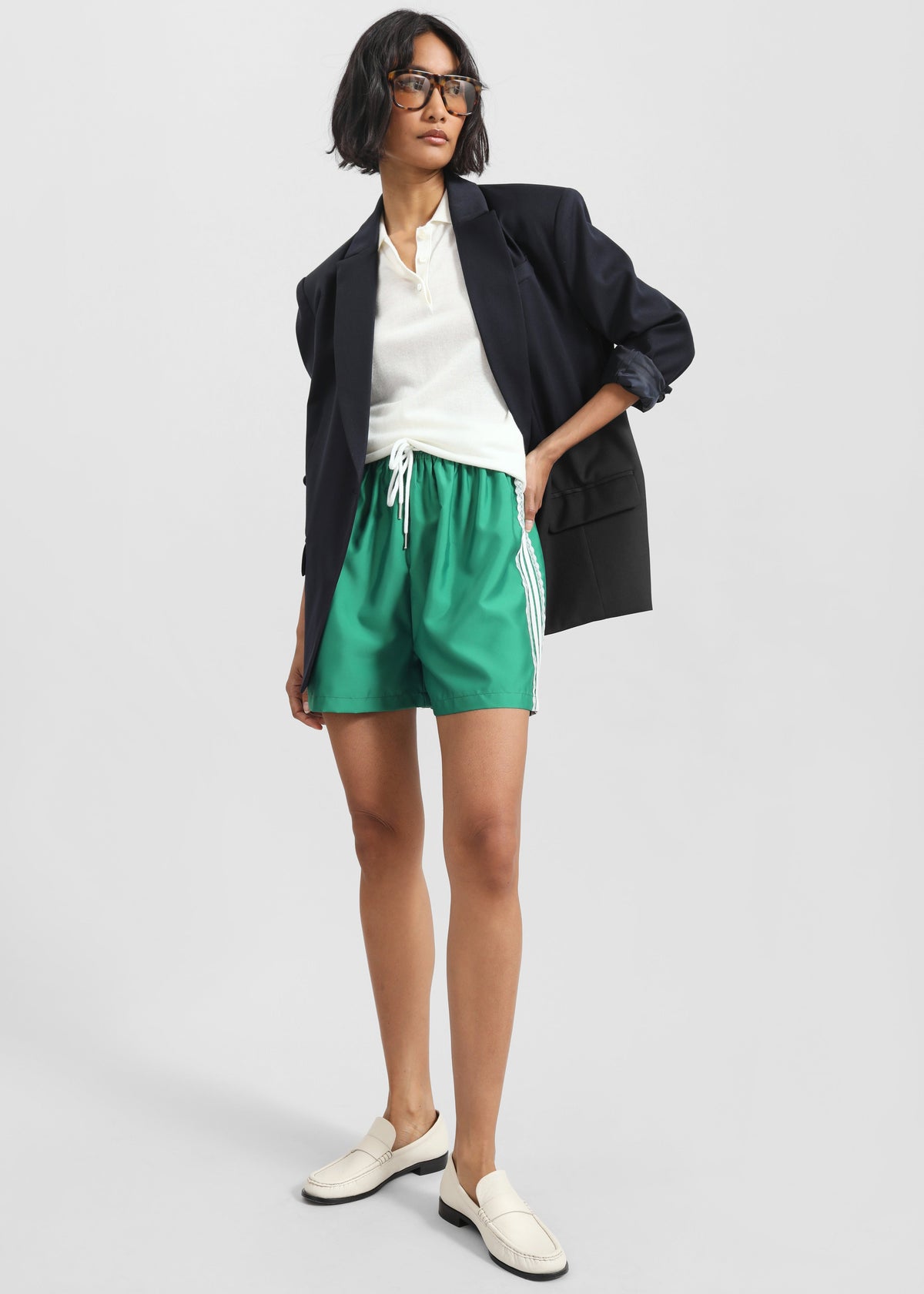 Bastia Lace Lined Shorts - Green - 1