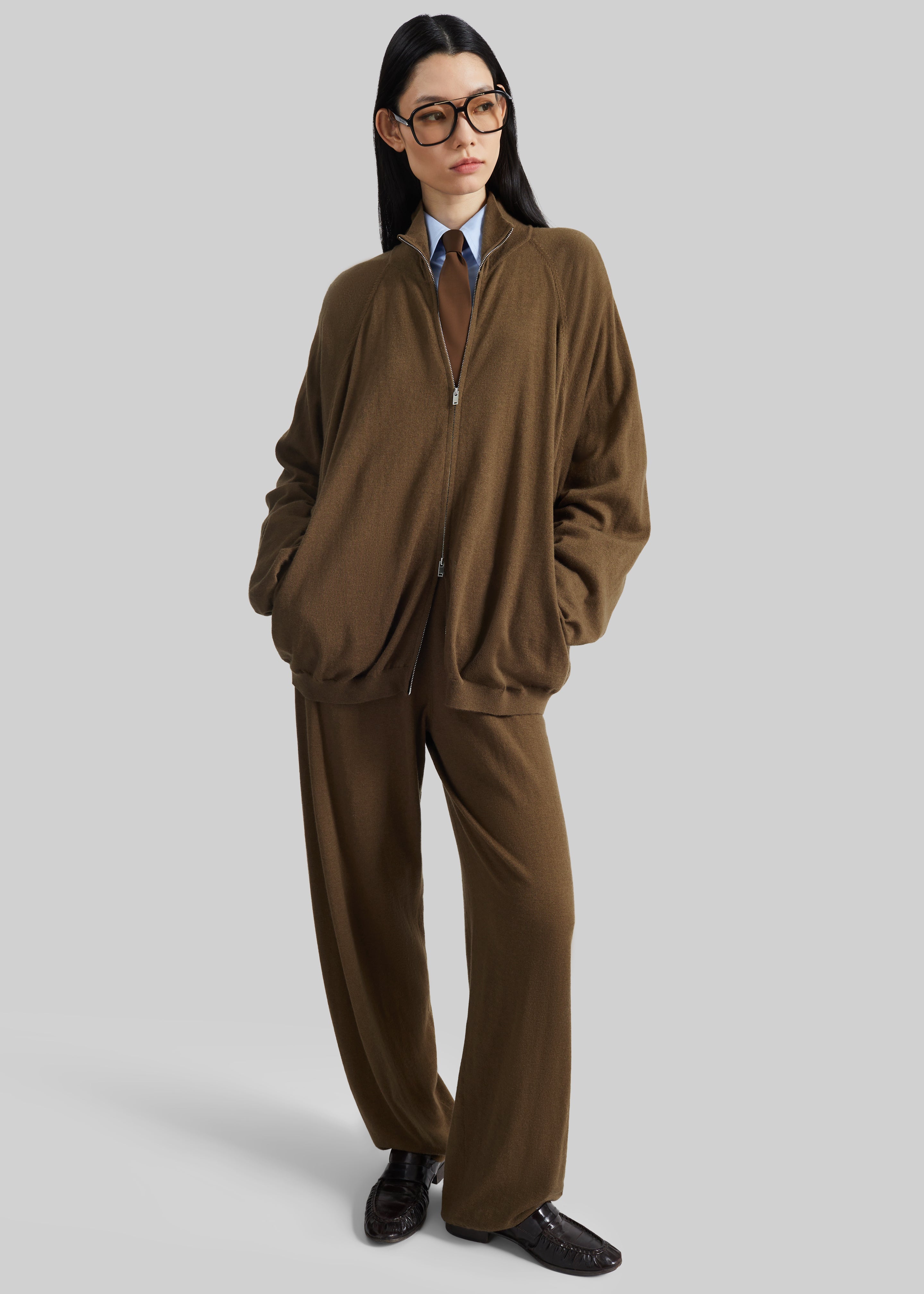 Baxe Knit Track Jacket - Dark Camel – The Frankie Shop Europe Baxe Knit Track Jacket - Dark Camel – The Frankie Shop Europe