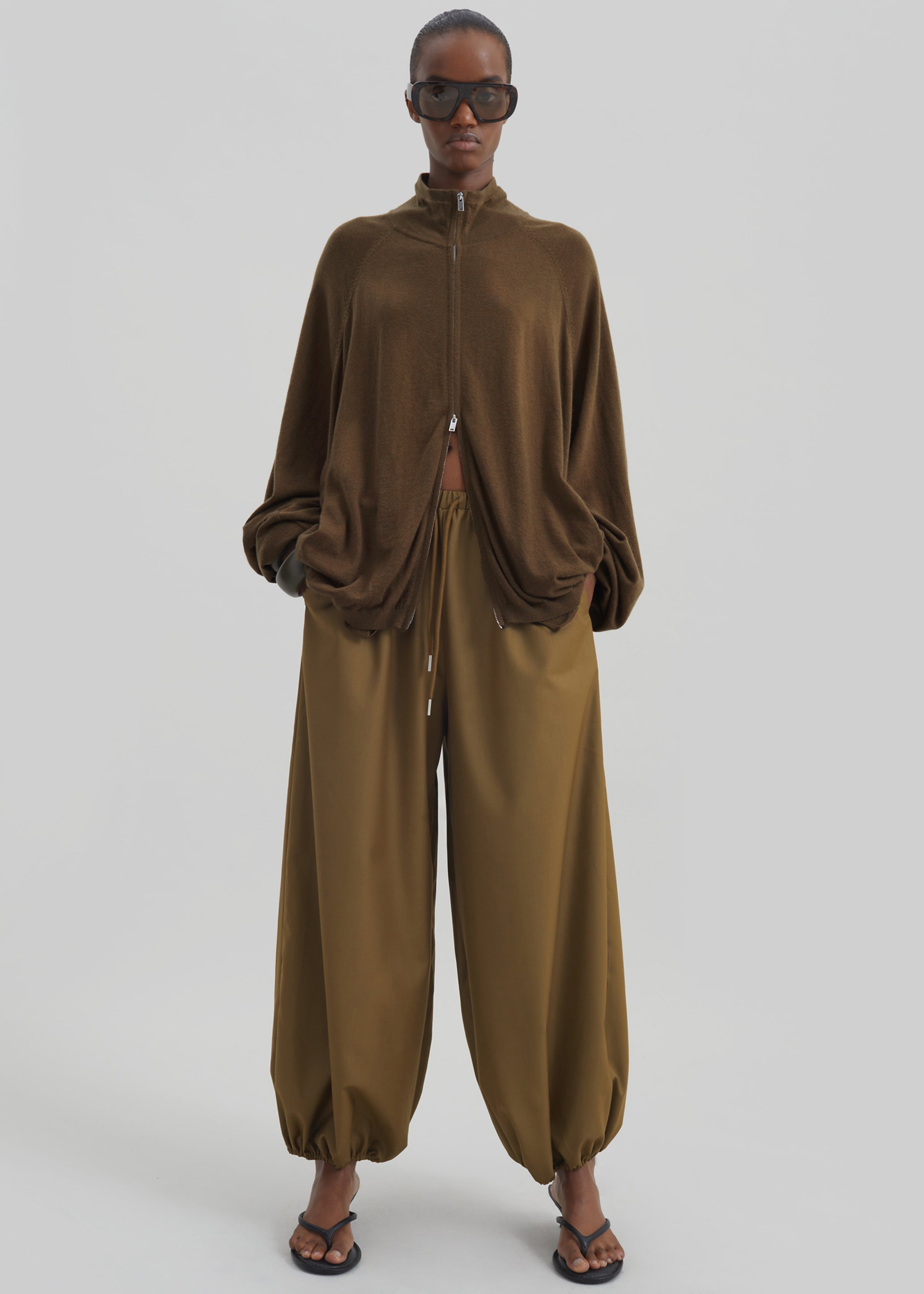 Baxe Knit Track Jacket - Dark Camel - 6