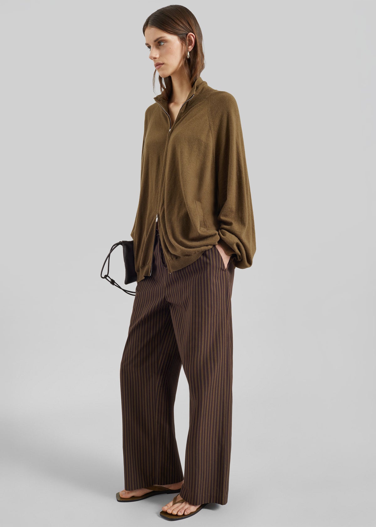 Baxe Knit Track Jacket - Dark Camel - 7