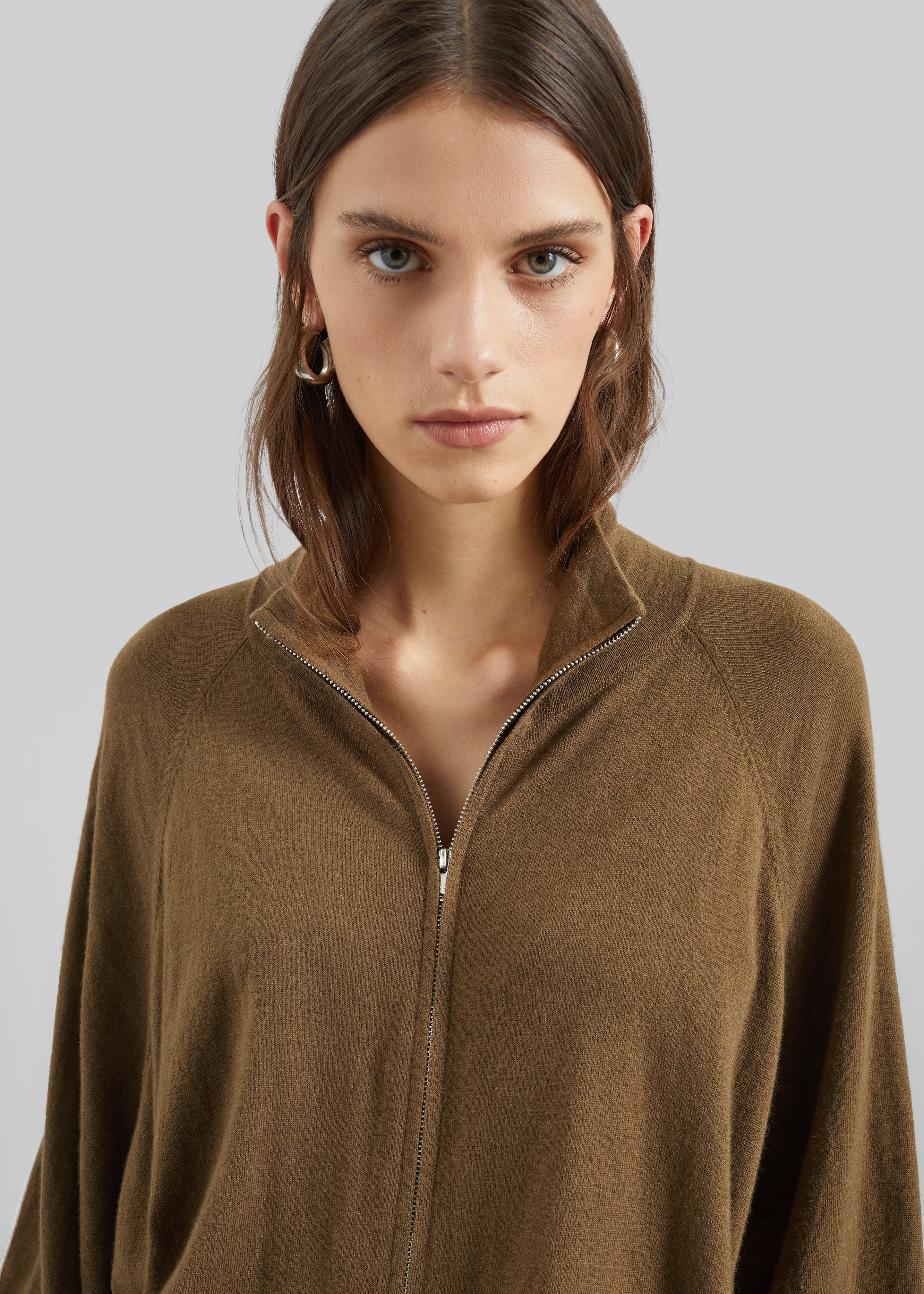 Baxe Knit Track Jacket - Dark Camel - 8