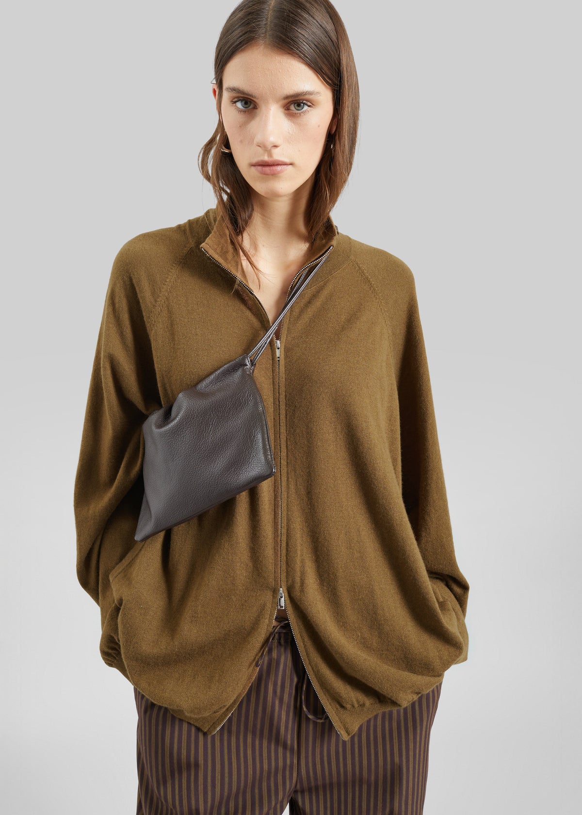 Baxe Knit Track Jacket - Dark Camel - 6