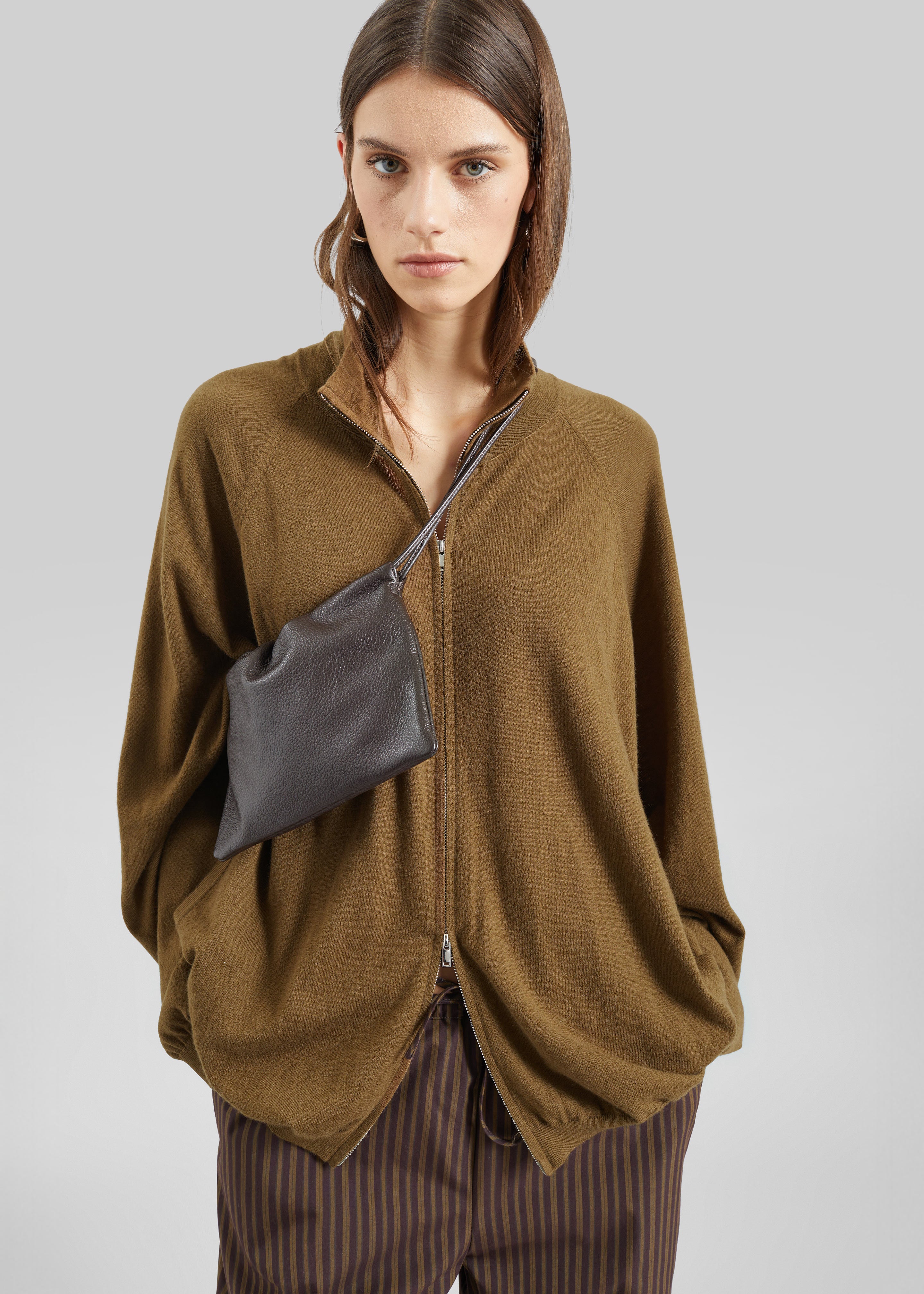 Baxe Knit Track Jacket - Dark Camel - 6