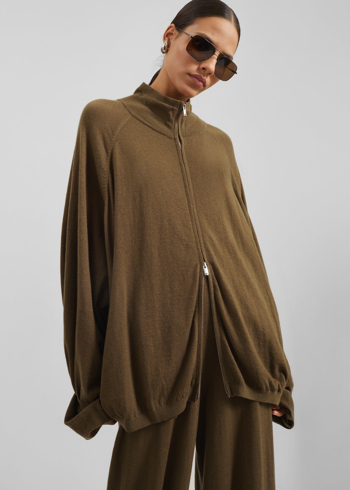Baxe Knit Track Jacket - Dark Camel - 2