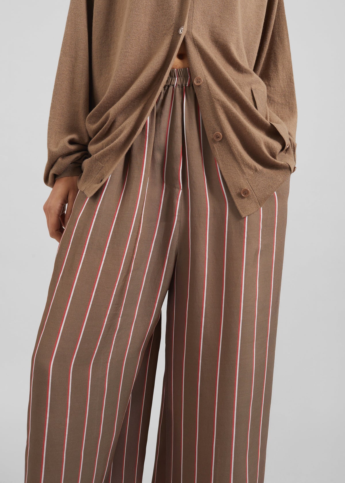 Baxter Fluid Track Pants - Brown Multi Stripe - 4