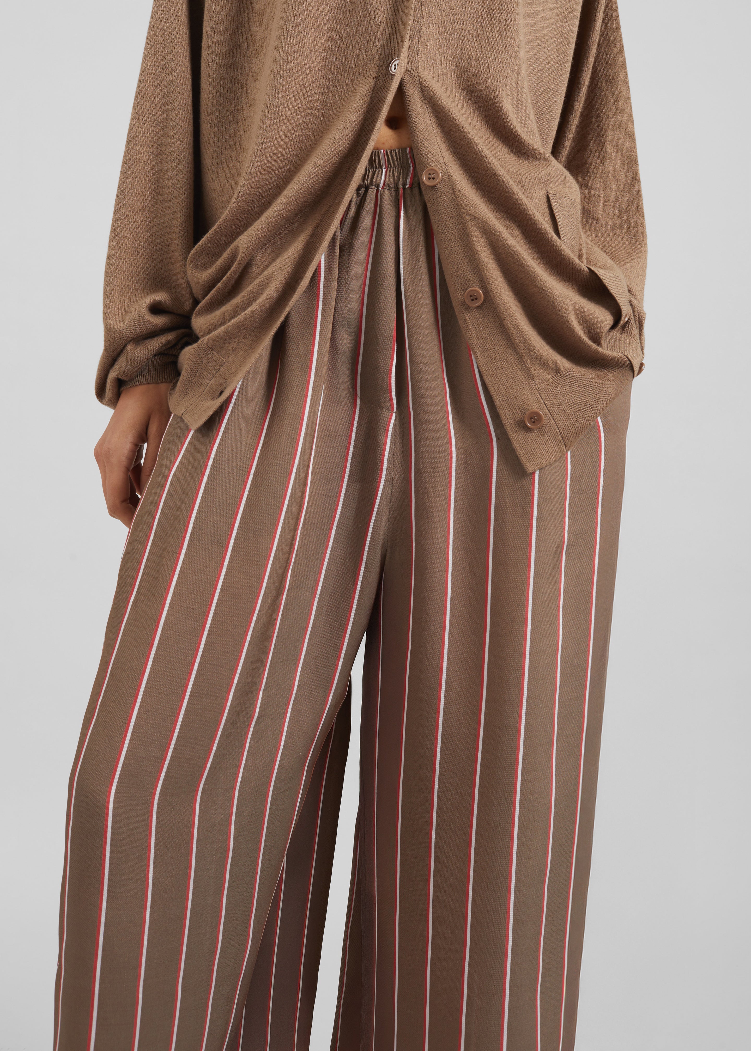Baxter Fluid Track Pants - Brown Multi Stripe - 4