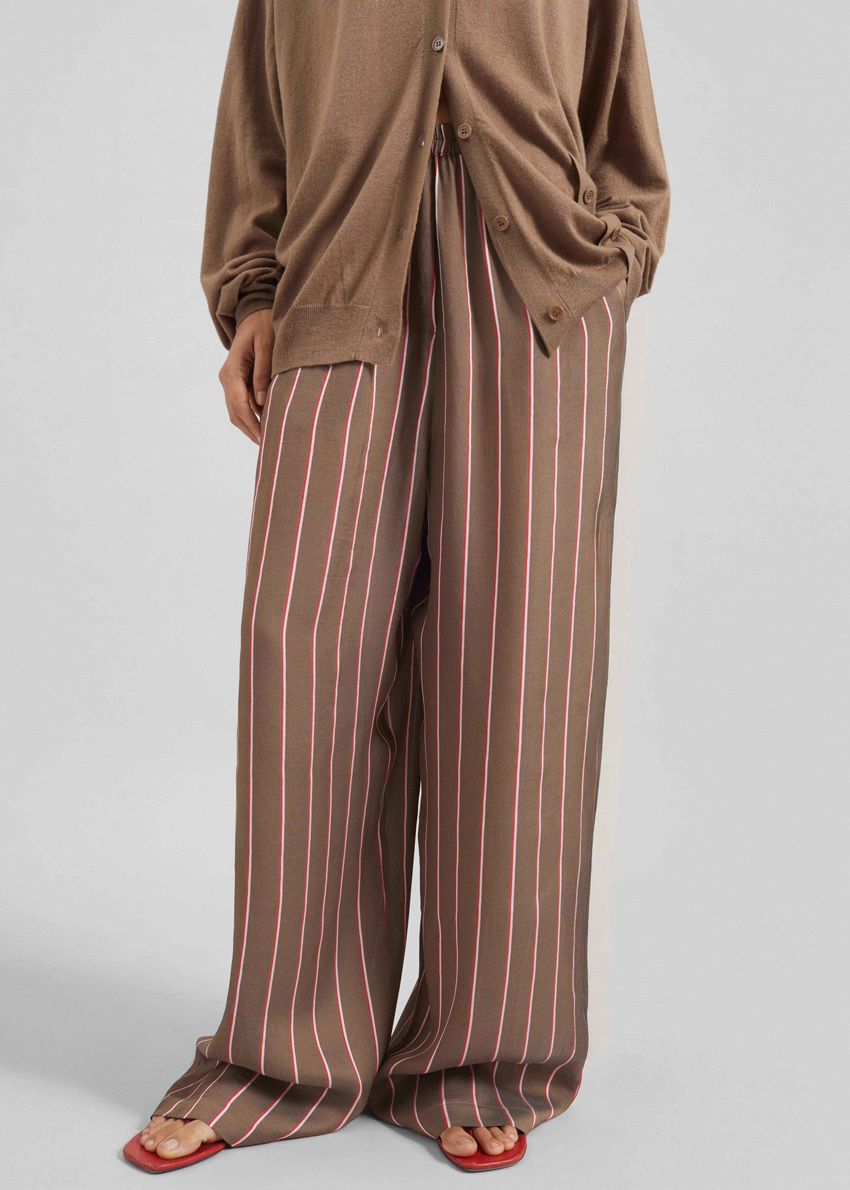Baxter Fluid Track Pants - Brown Multi Stripe - 2