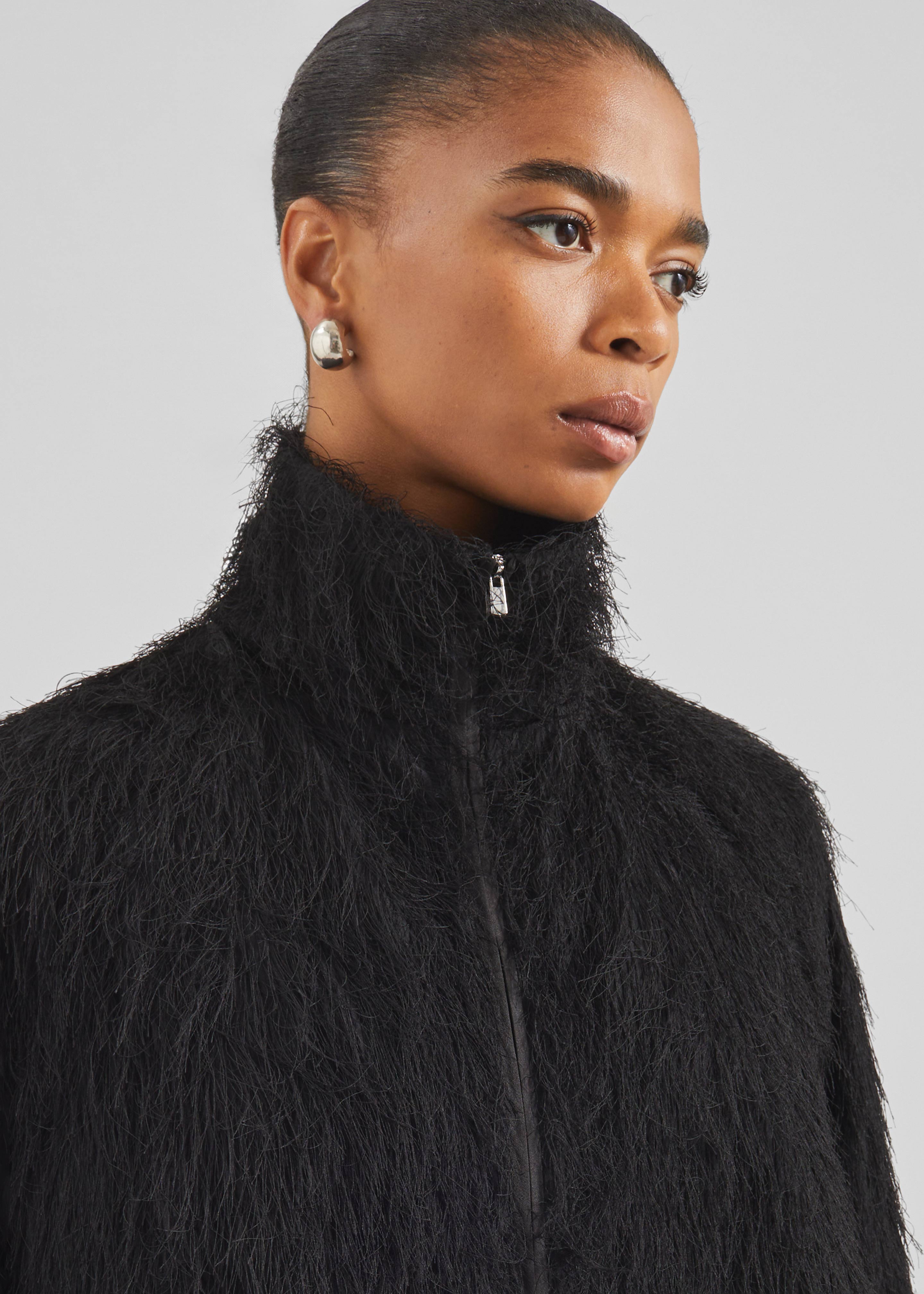 Baxter Fringed Track Jacket - Black – The Frankie Shop Europe