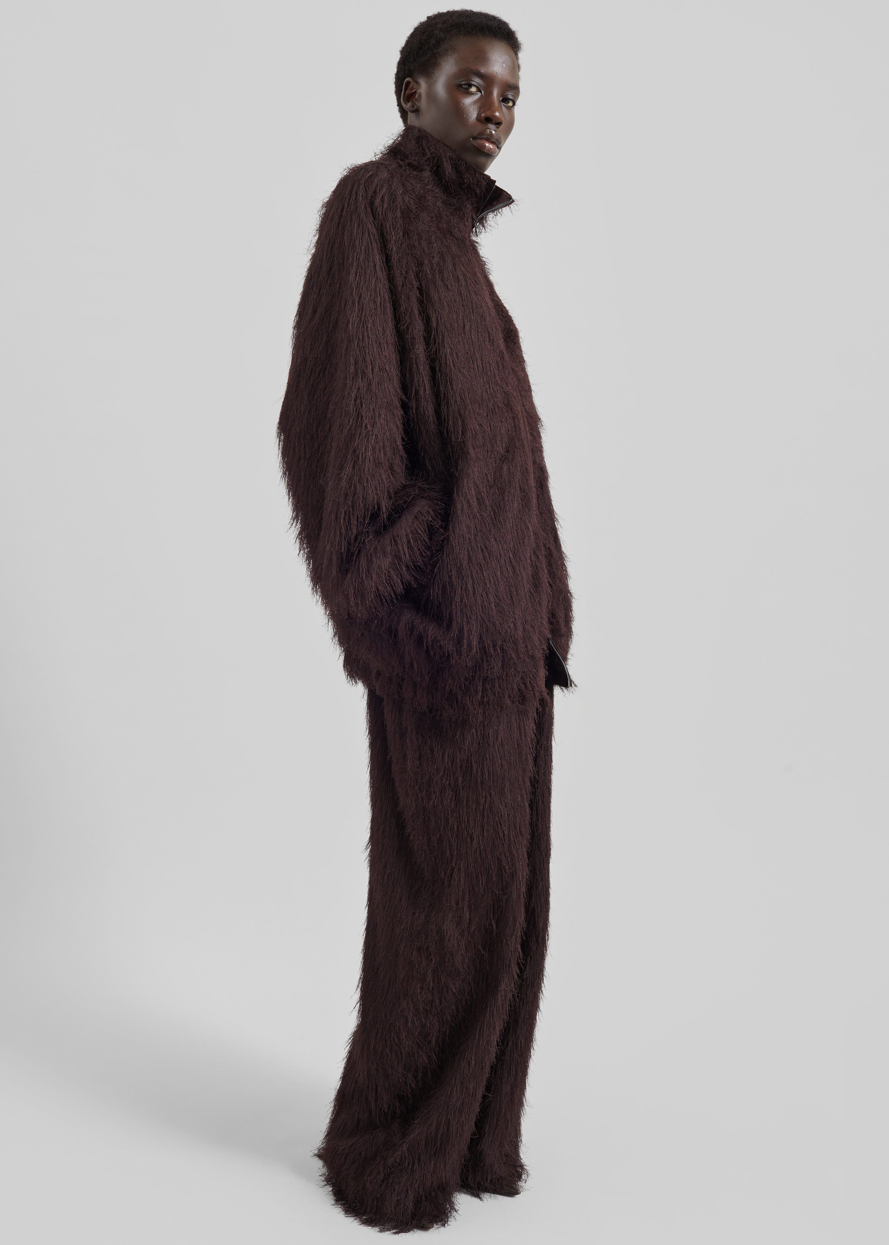 Baxter Fringed Track Jacket - Dark Brown - 5