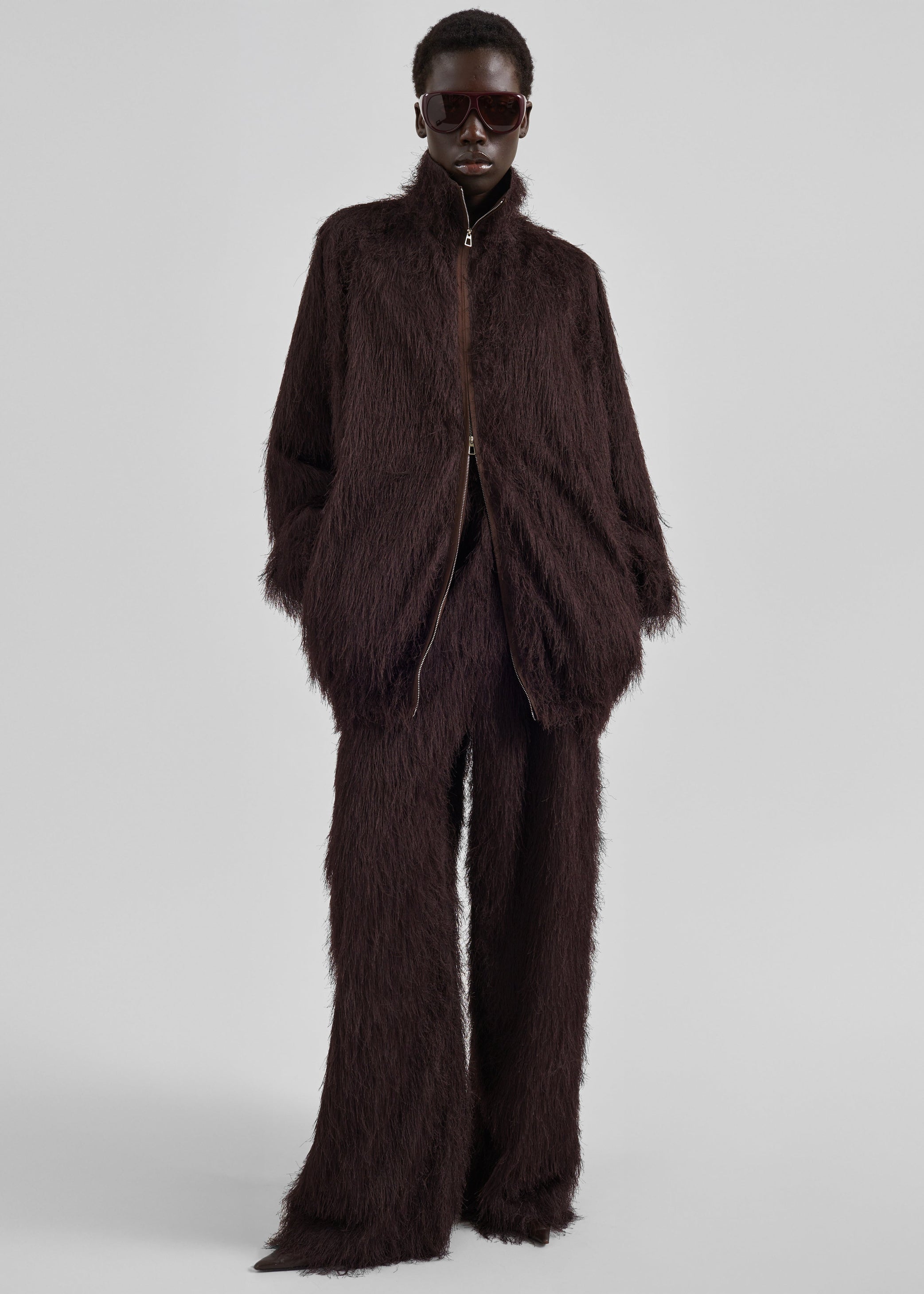Shop the look image for Baxter Fringed Track Jacket - Dark Brown