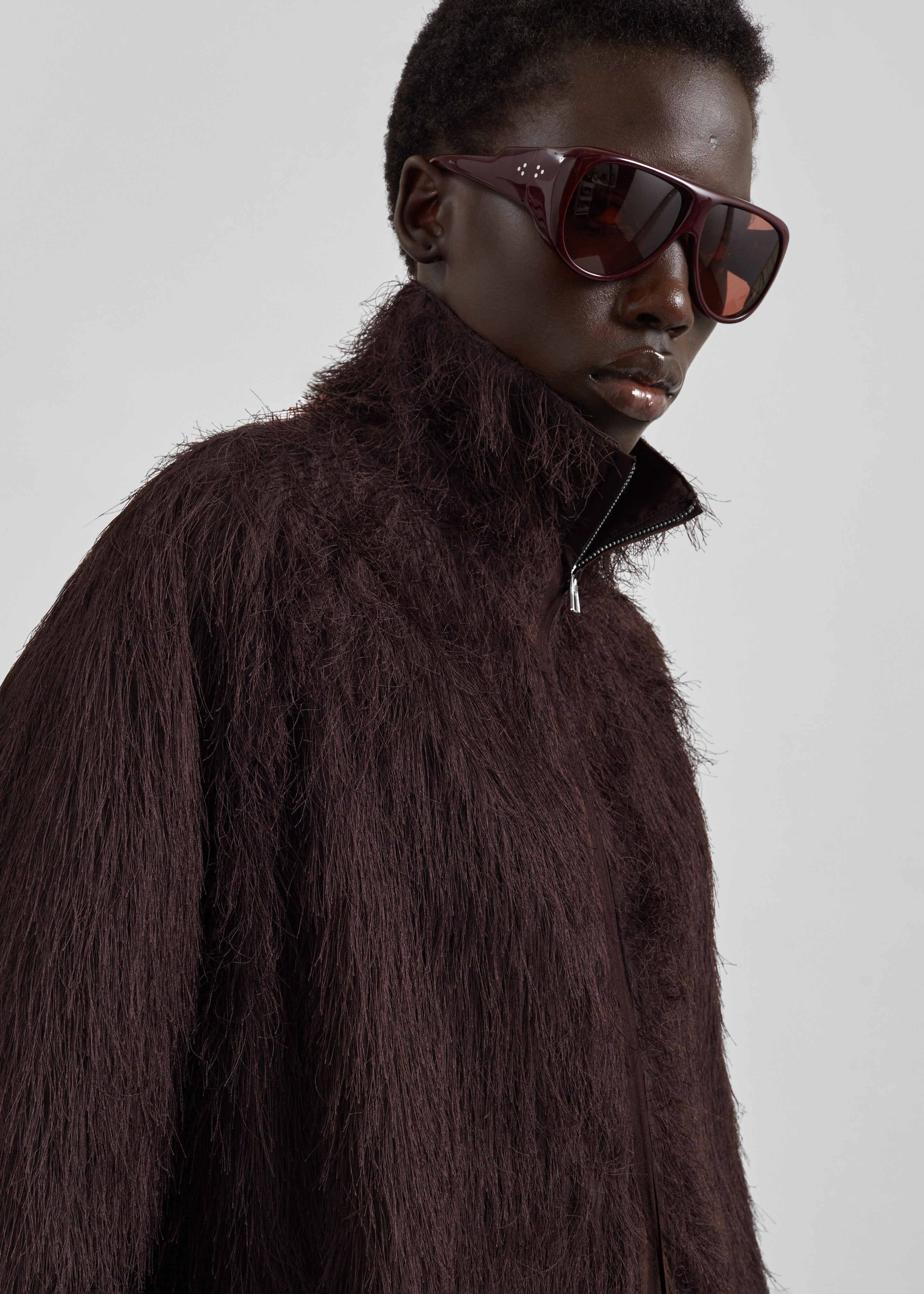 Baxter Fringed Track Jacket - Dark Brown - 6