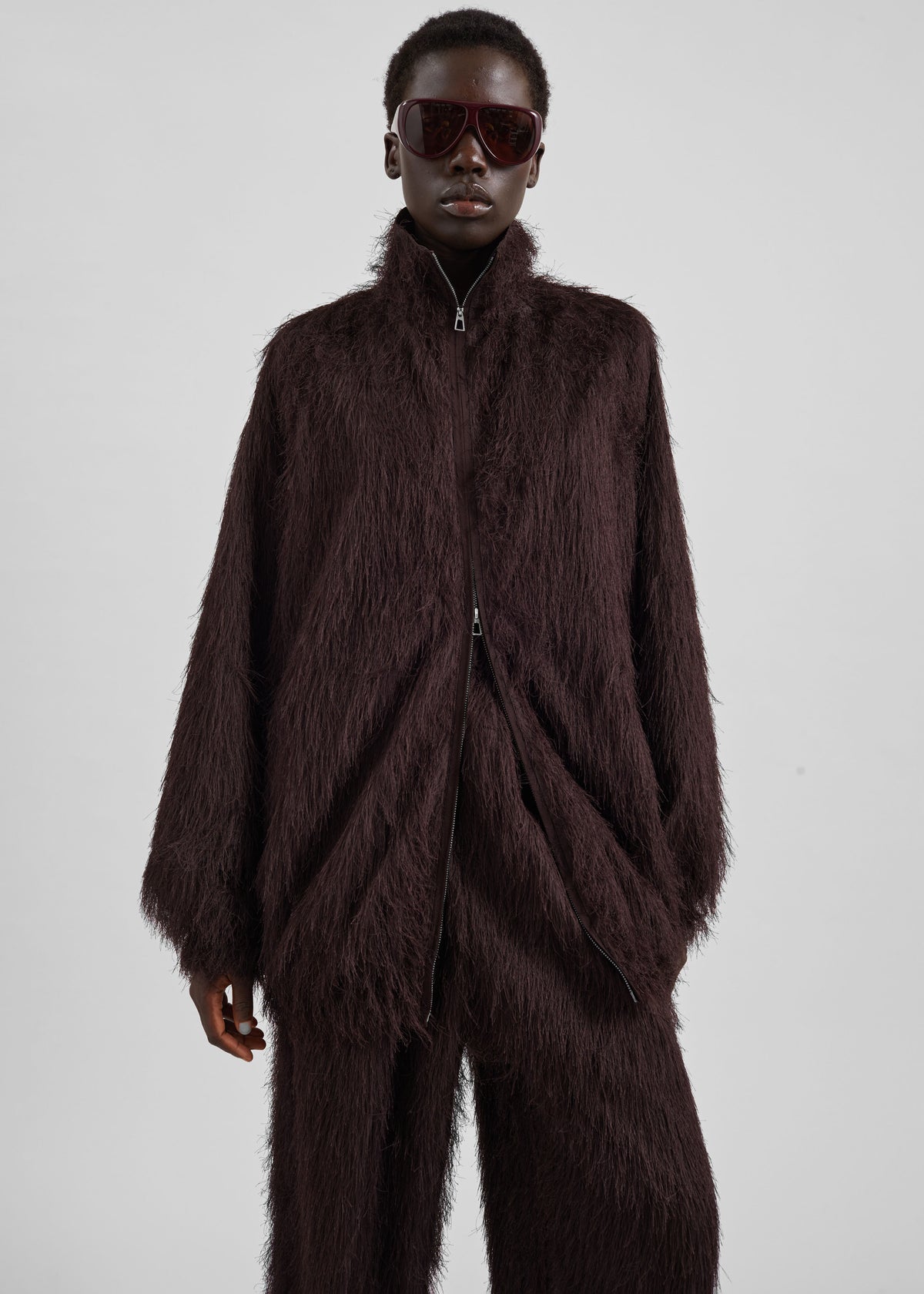 Baxter Fringed Track Jacket - Dark Brown - 4