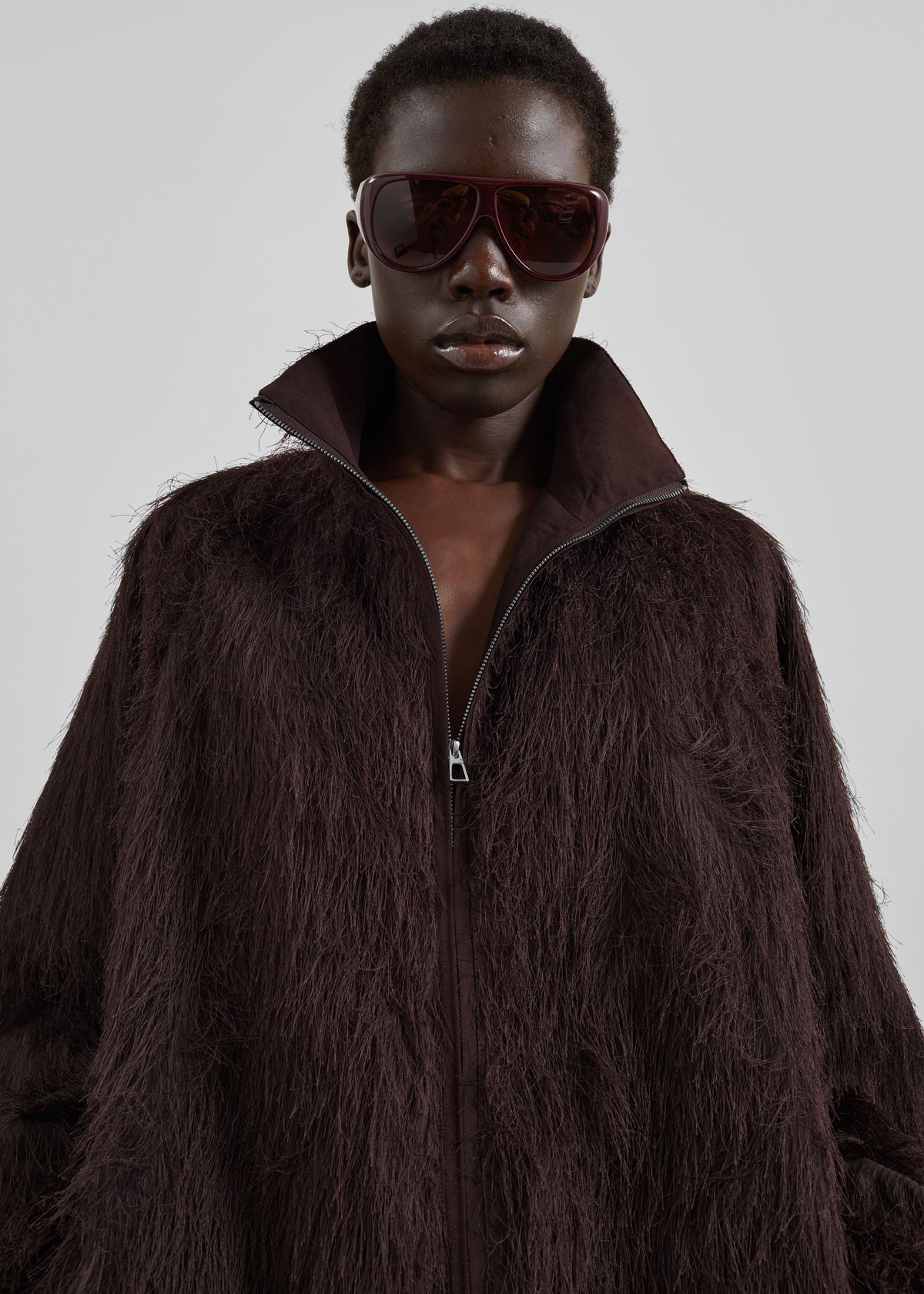 Baxter Fringed Track Jacket - Dark Brown - 2