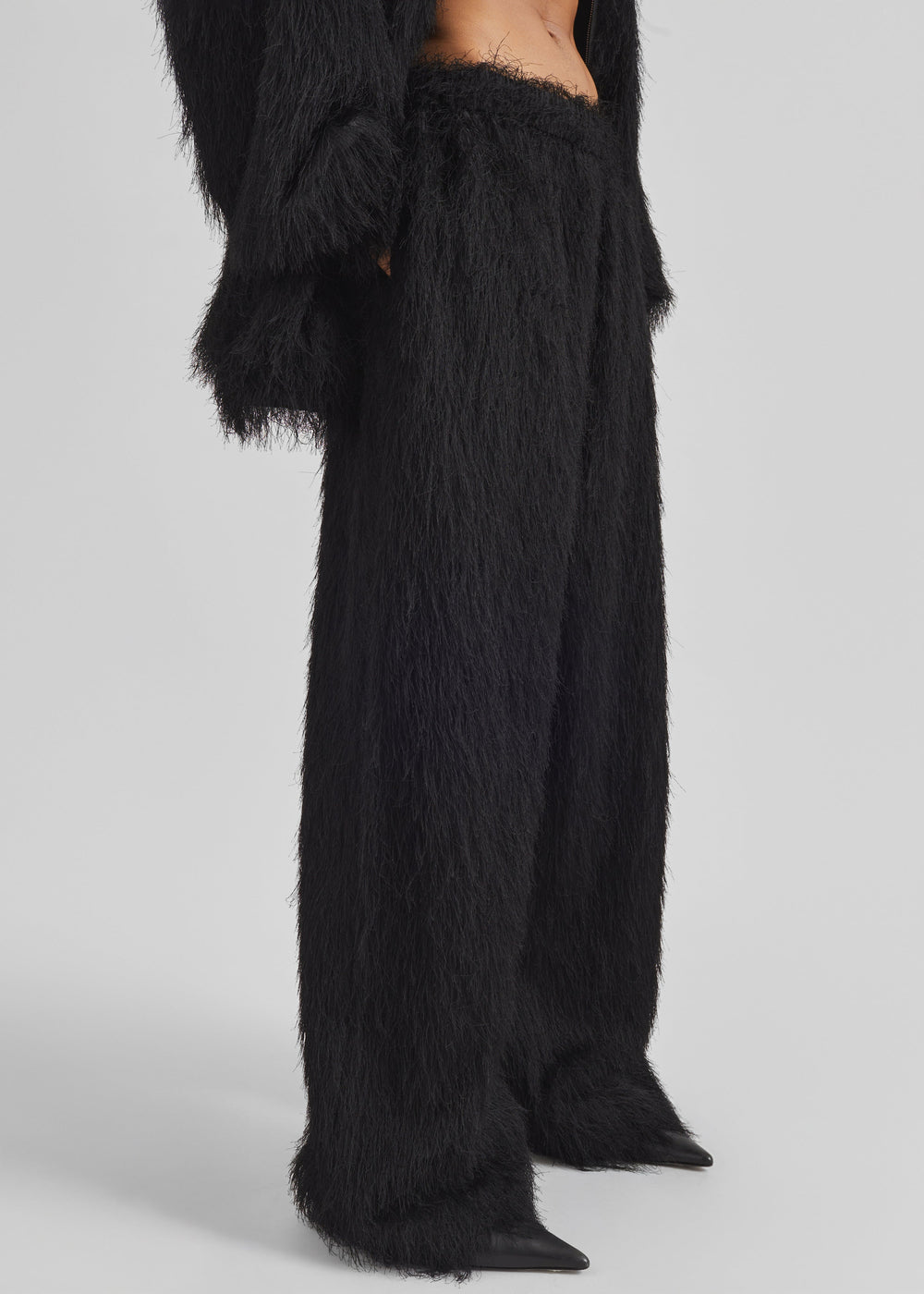 Baxter Fringed Track Pants - Black - 1