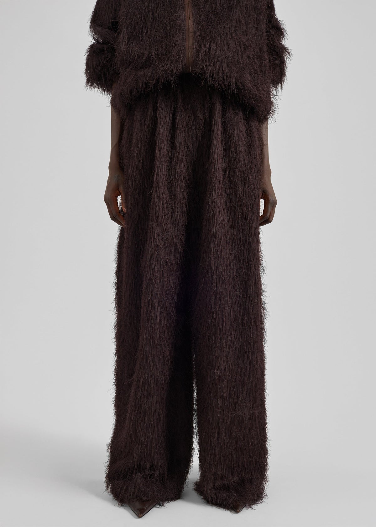 Baxter Fringed Track Pants - Dark Brown - 5