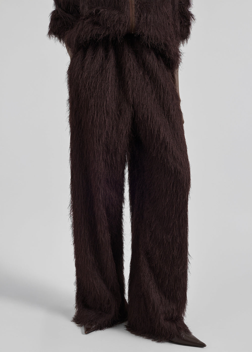 Baxter Fringed Track Pants - Dark Brown - 1