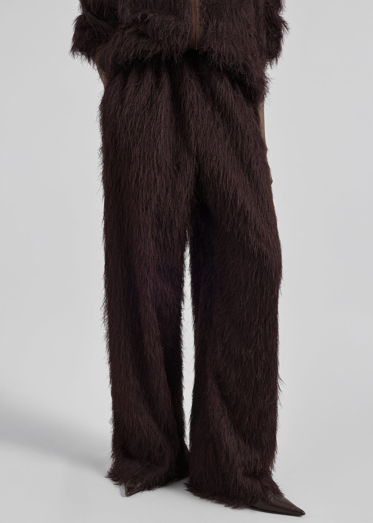 Baxter Fringed Track Pants - Dark Brown - 2