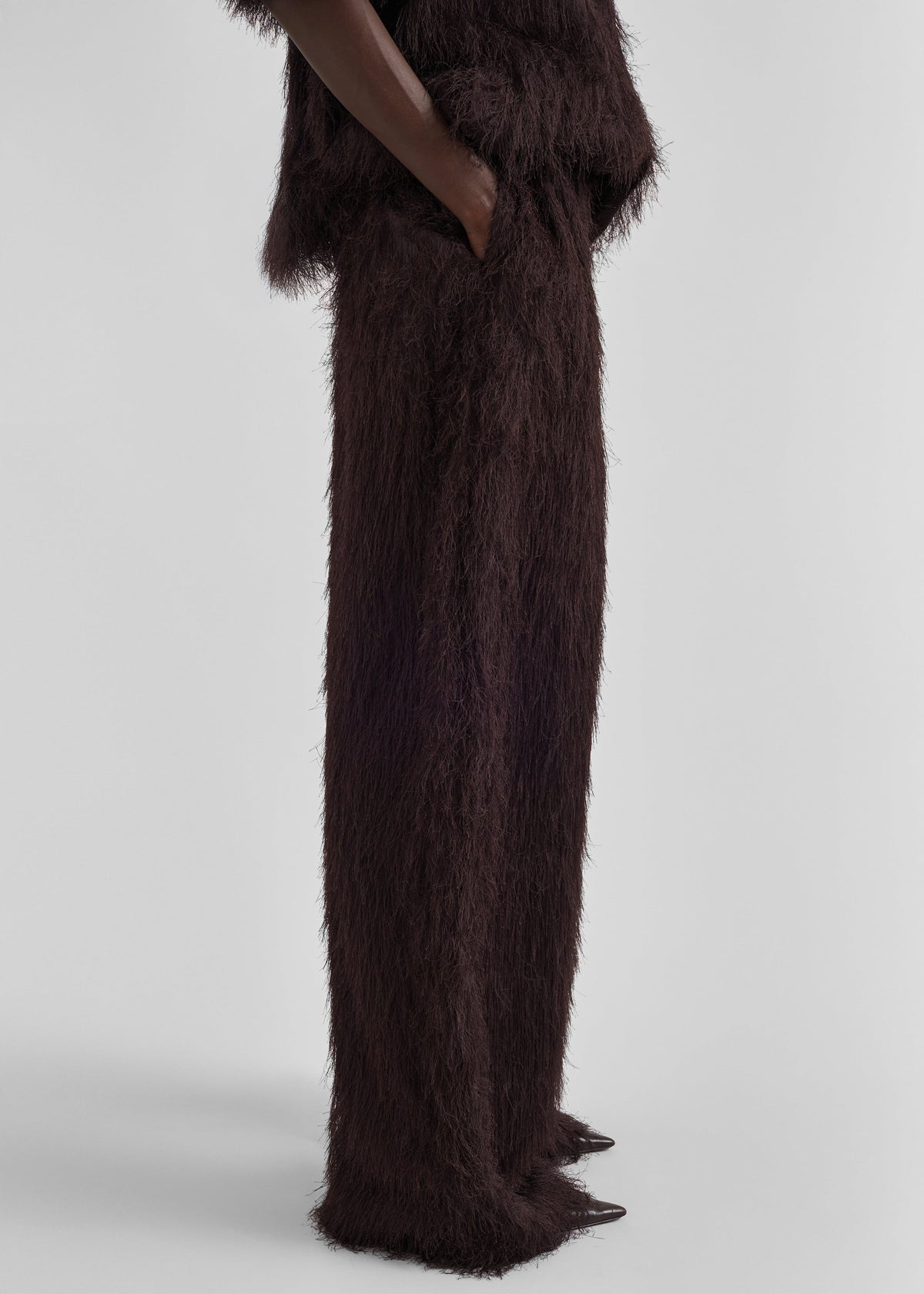 Baxter Fringed Track Pants - Dark Brown - 4