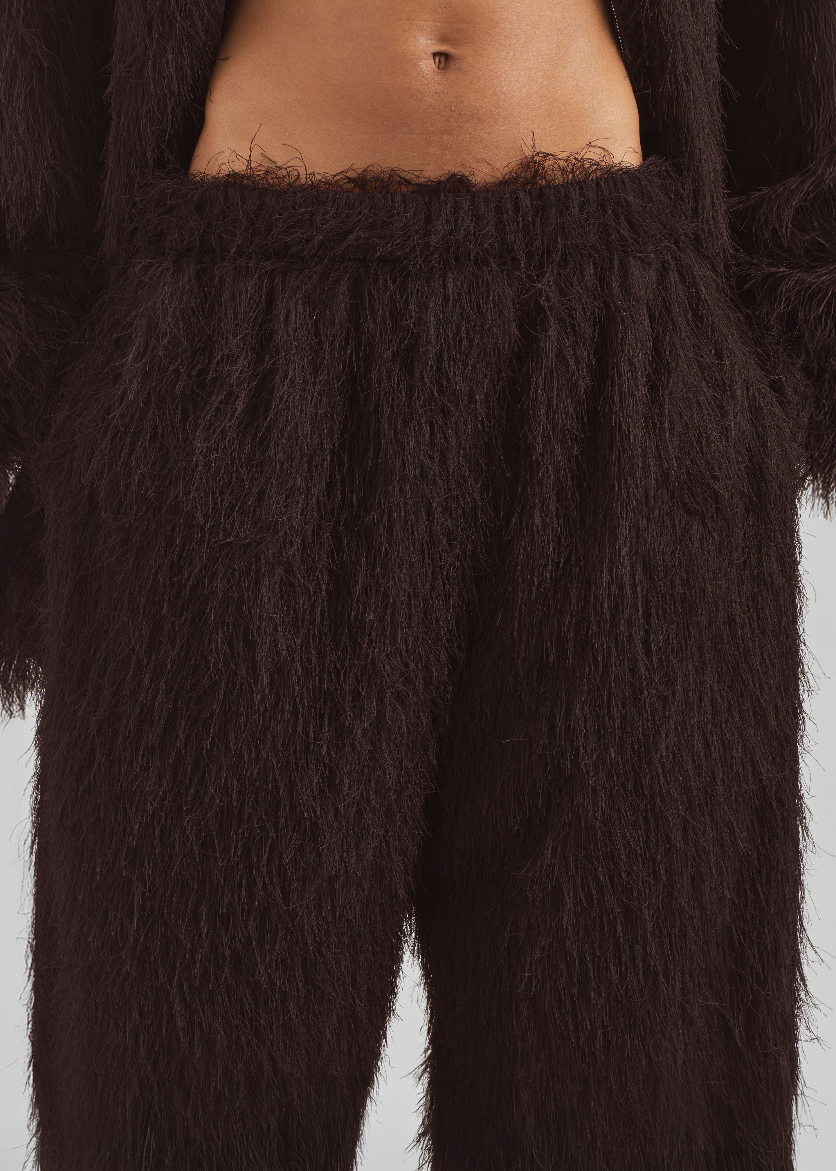 Baxter Fringed Track Pants - Dark Brown - 3