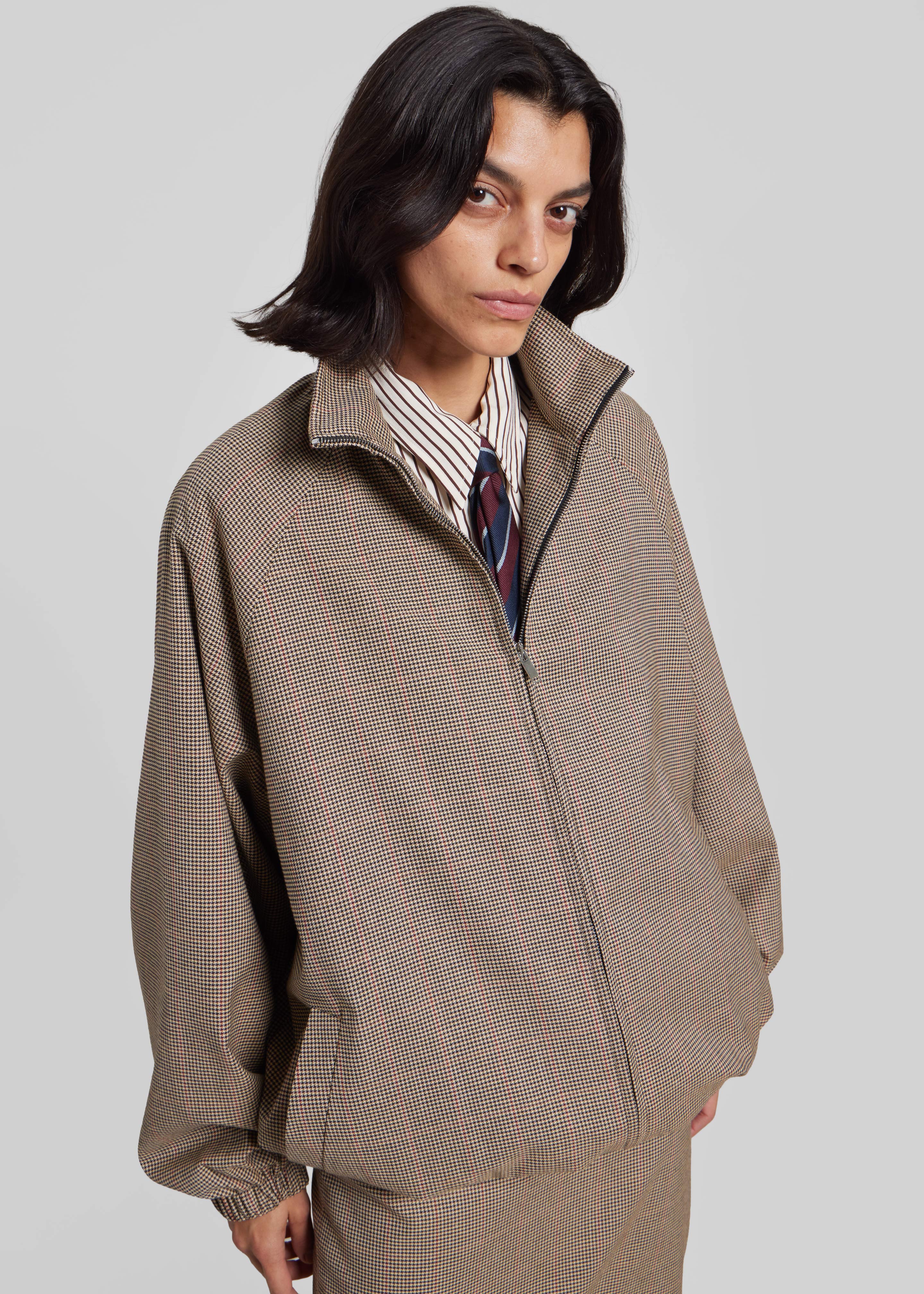 Baxter Houndstooth Track Jacket - Beige – The Frankie Shop Europe