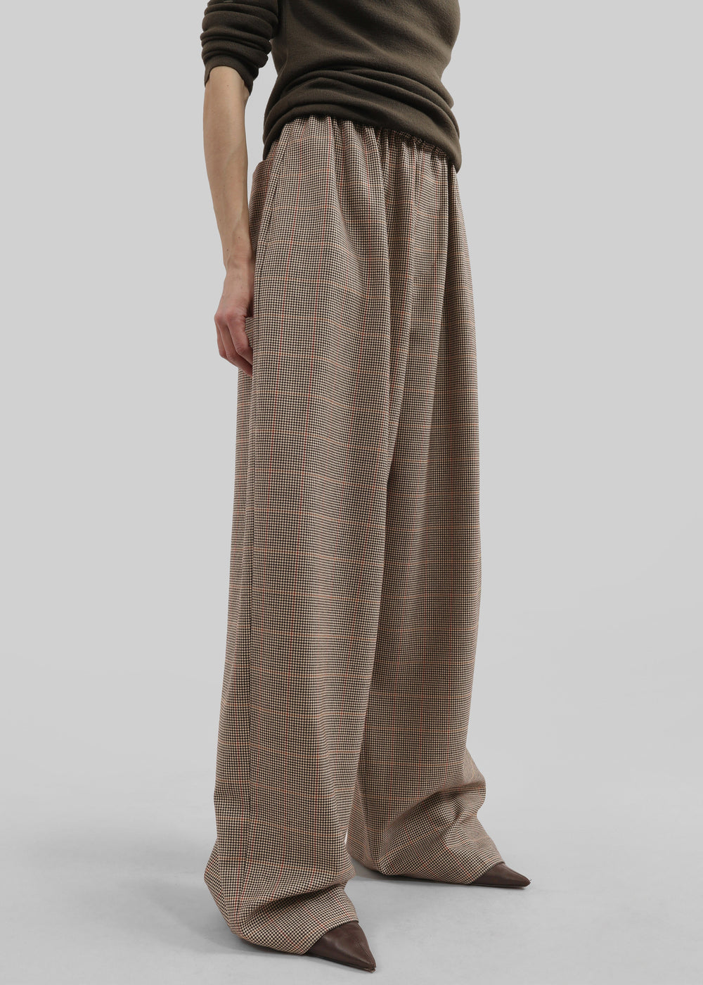 Baxter Houndstooth Track Pants - Beige - 1