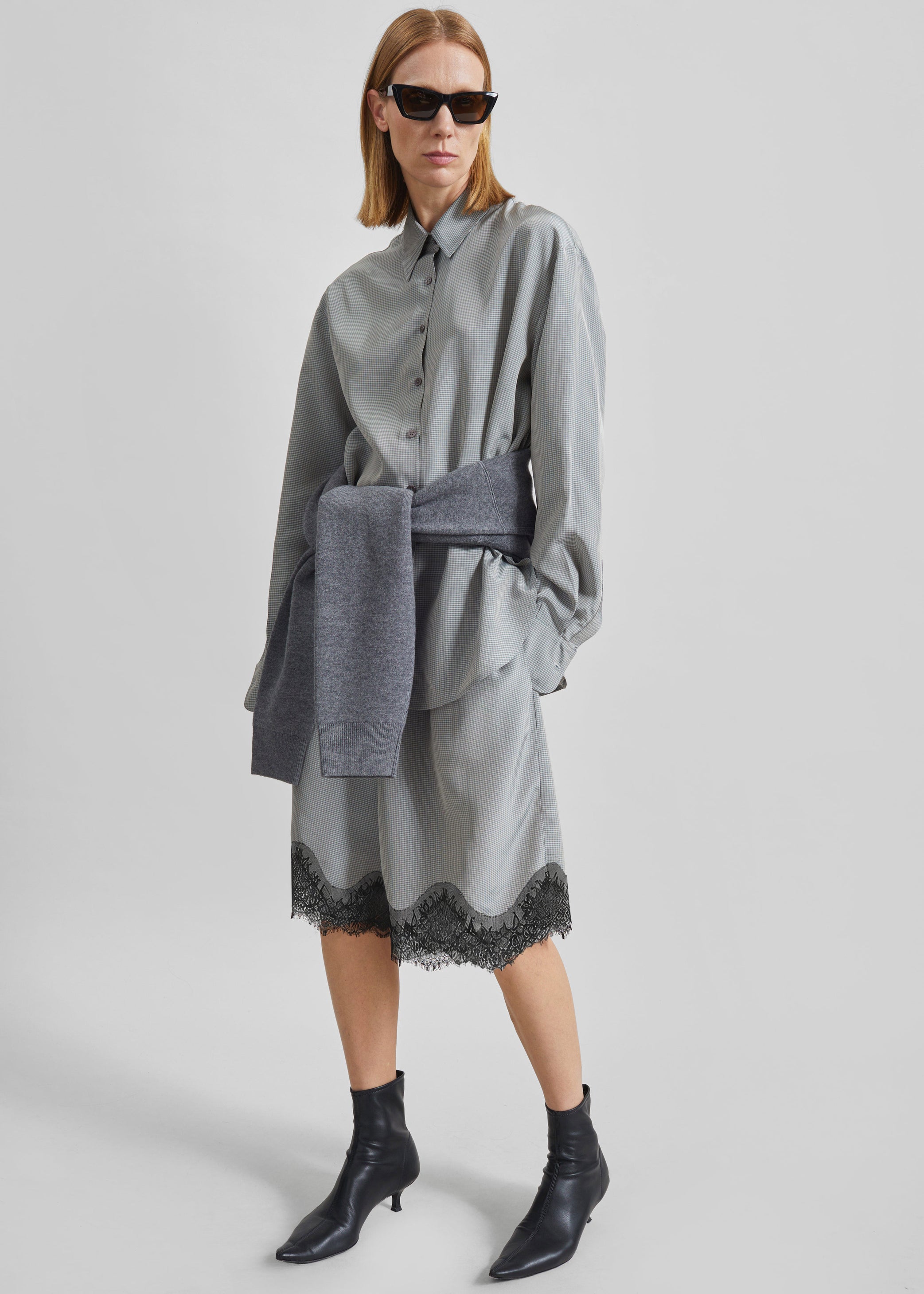 Shop the look image for Baxter Lace Bermuda Shorts - Checked Grey