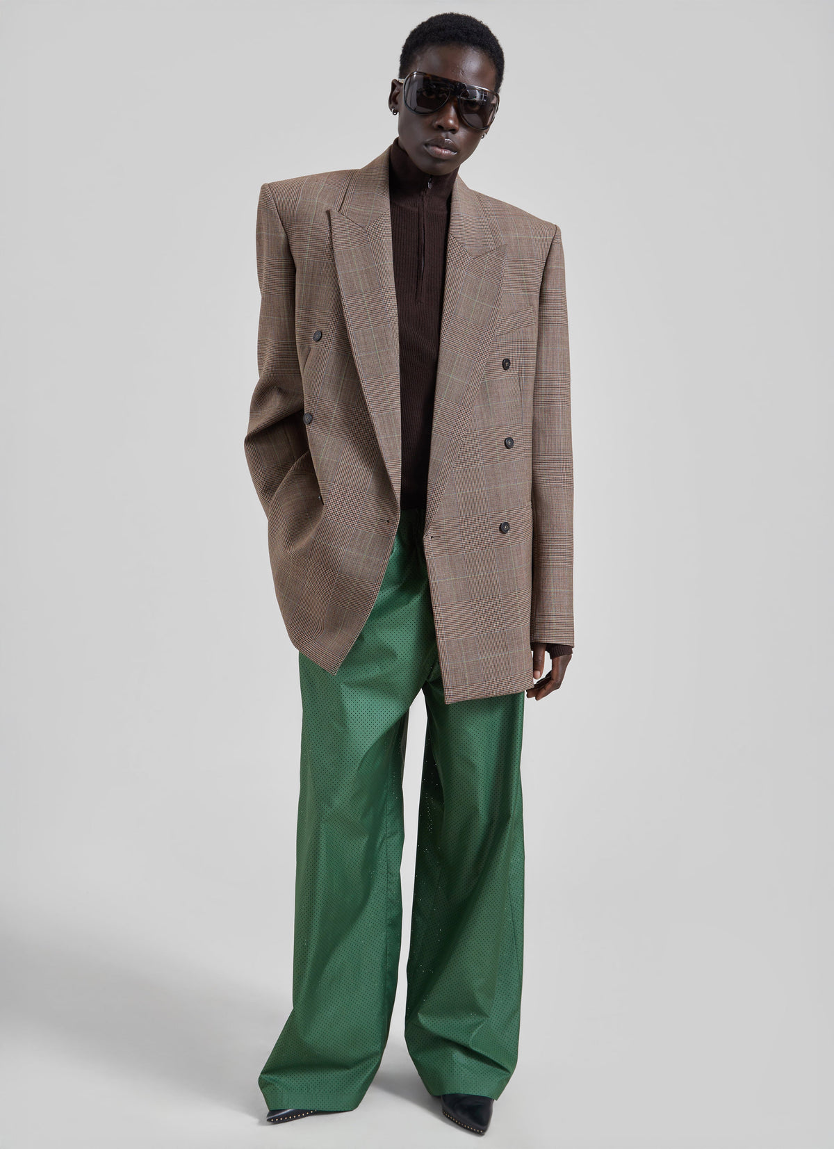 Baxter Perforated Track Pants - Hunter Green - 4