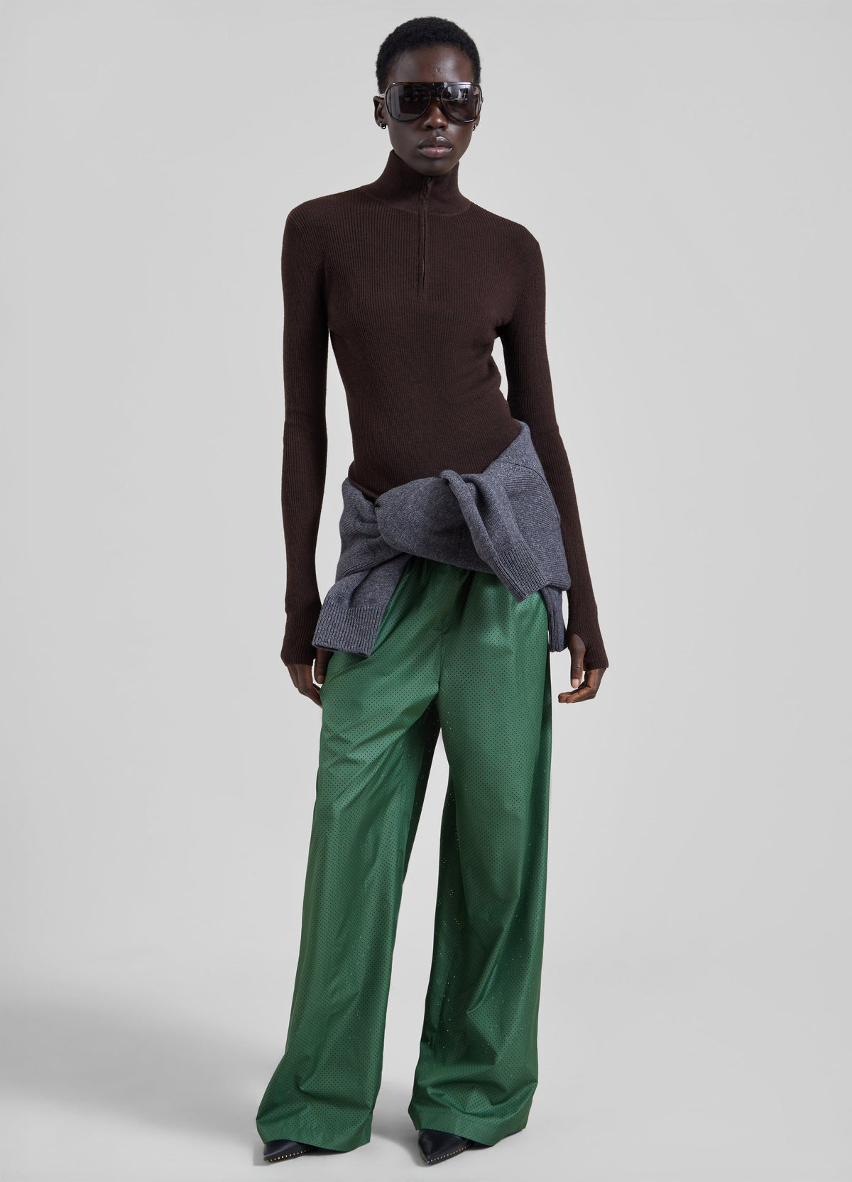 Baxter Perforated Track Pants - Hunter Green - 6