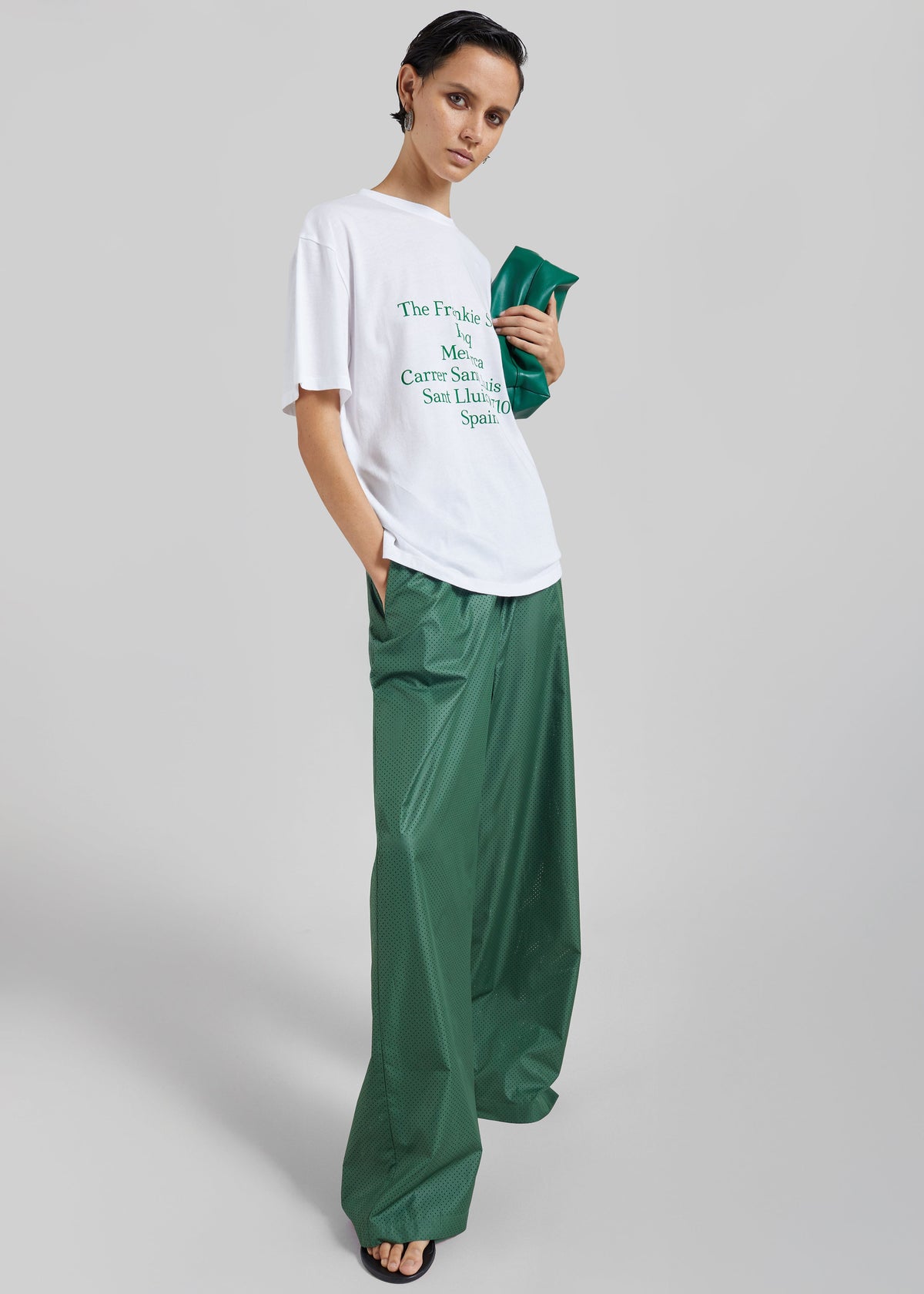 Baxter Perforated Track Pants - Hunter Green - 1