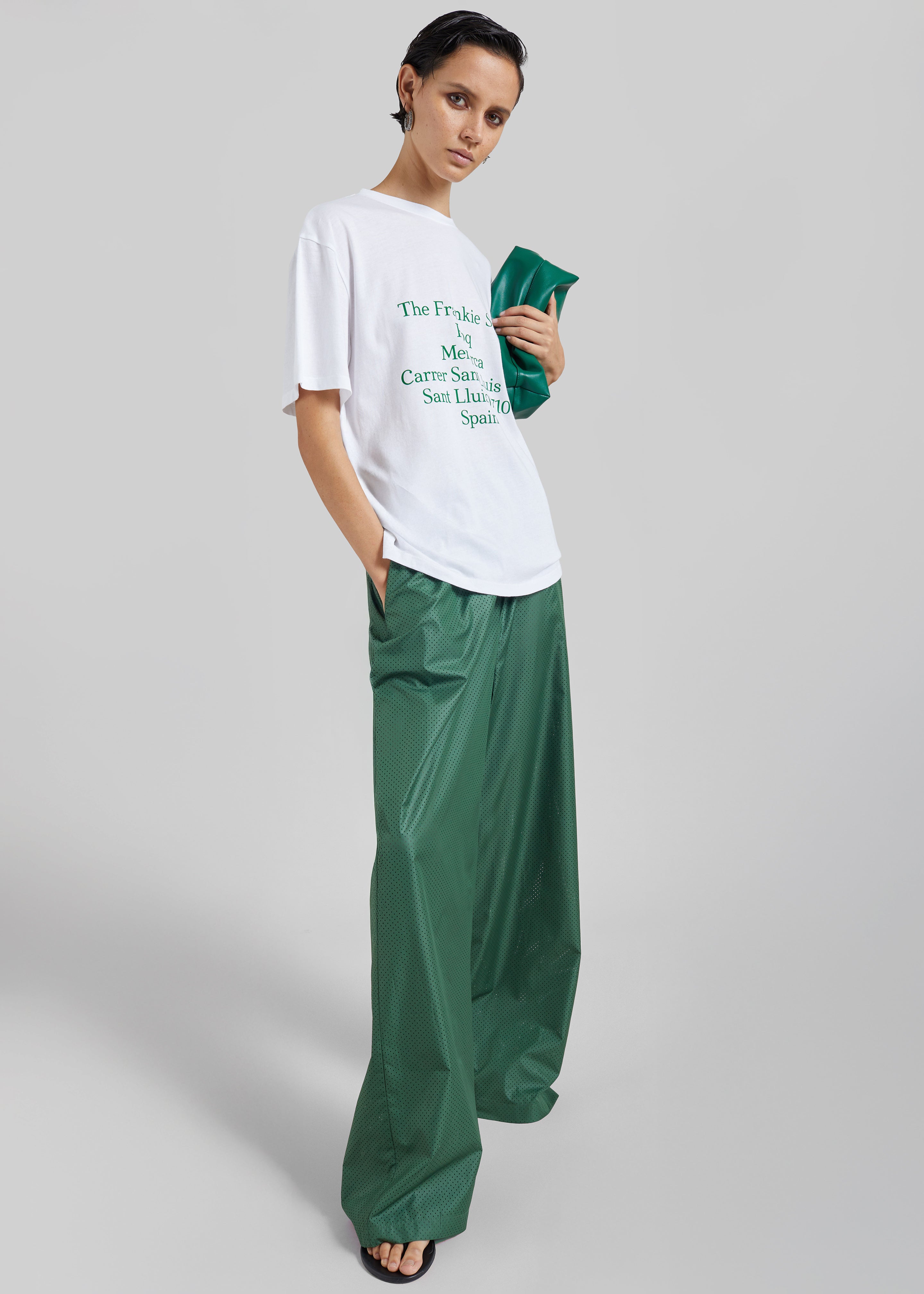 Baxter Perforated Track Pants - Hunter Green - 1