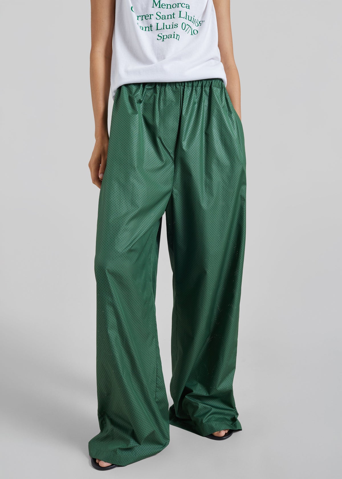 Baxter Perforated Track Pants - Hunter Green - 3
