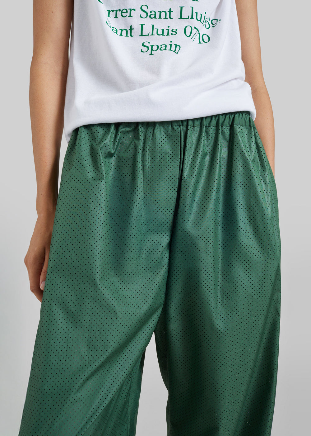Baxter Perforated Track Pants - Hunter Green - 1
