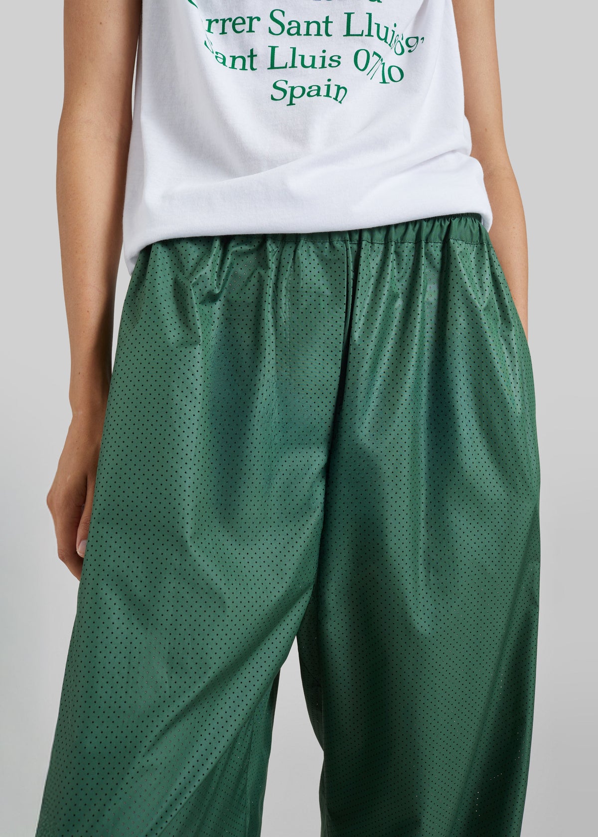 Baxter Perforated Track Pants - Hunter Green - 2