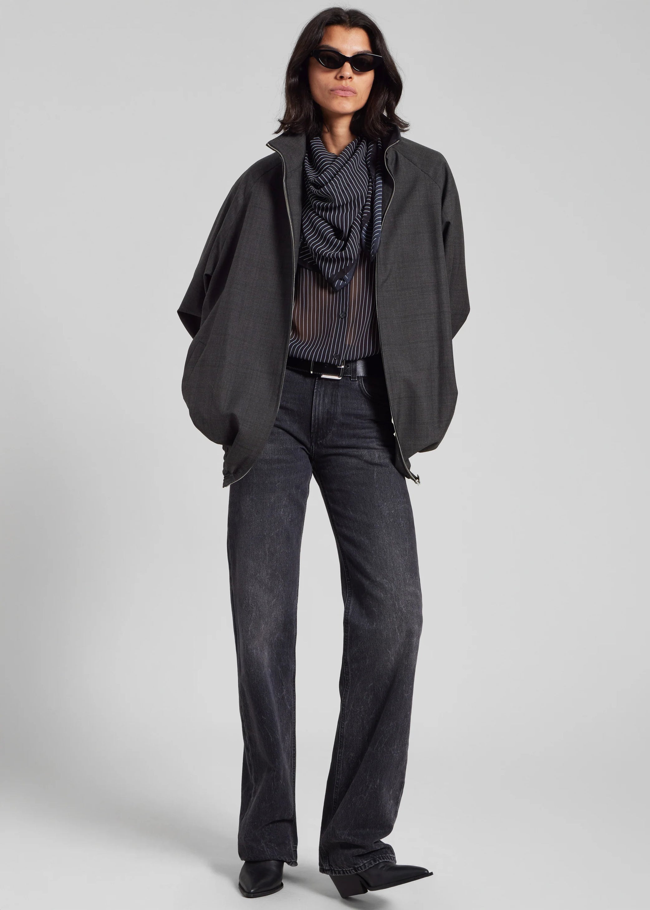 Shop the look image for Marais Striped Scarf - Black/White