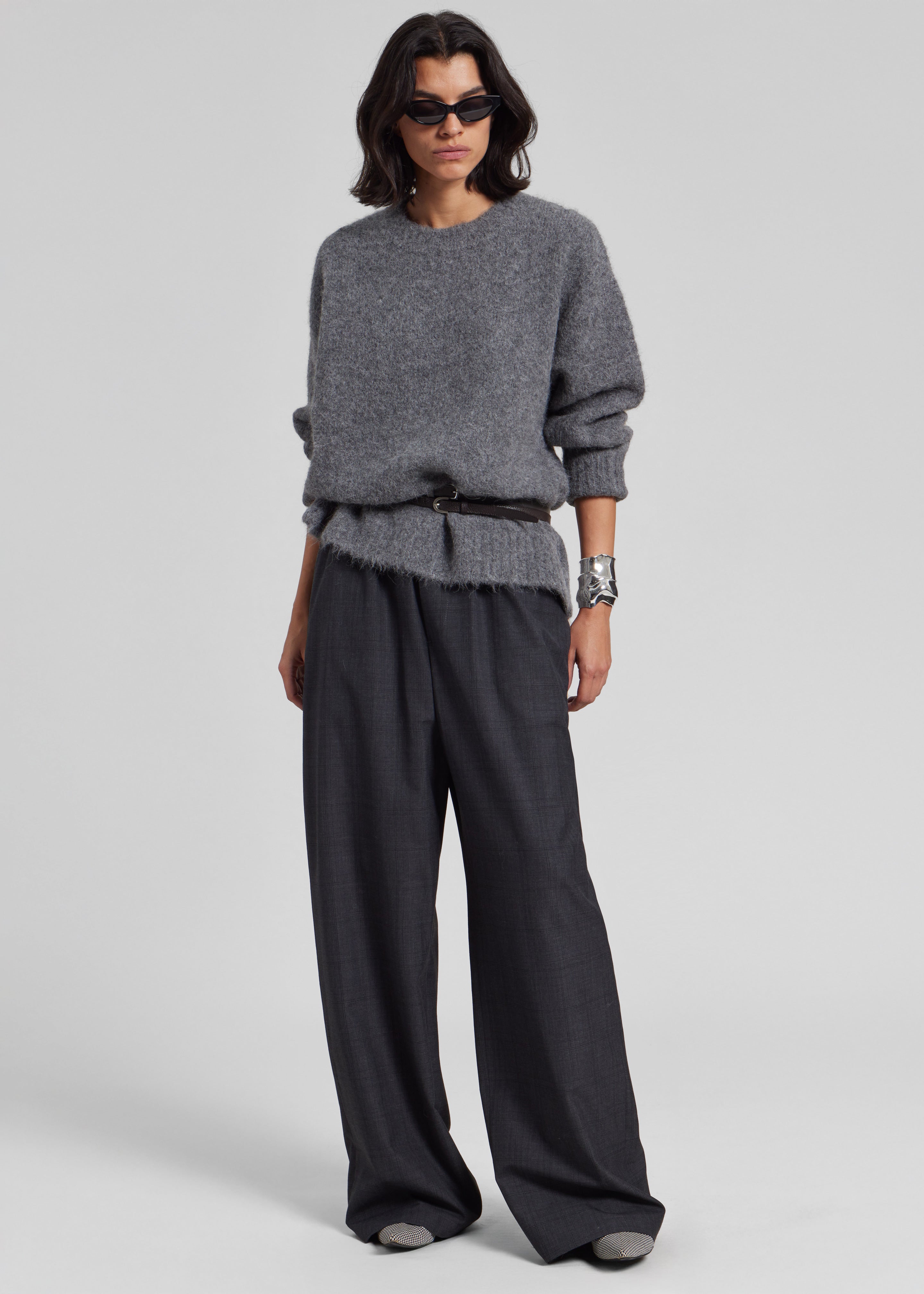 Baxter Plaid Track Pants - Dark Grey - 5