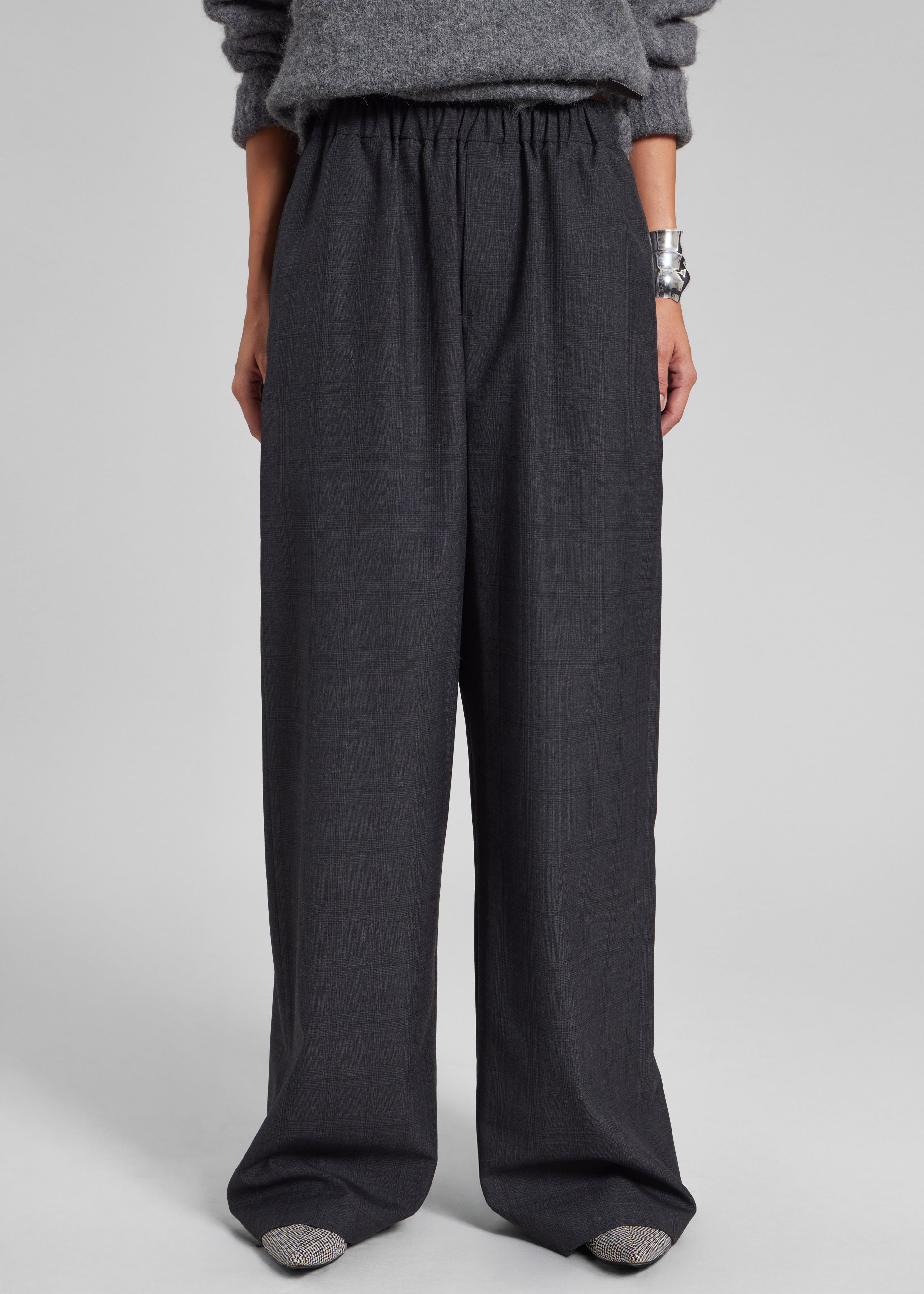Baxter Plaid Track Pants - Dark Grey - 6
