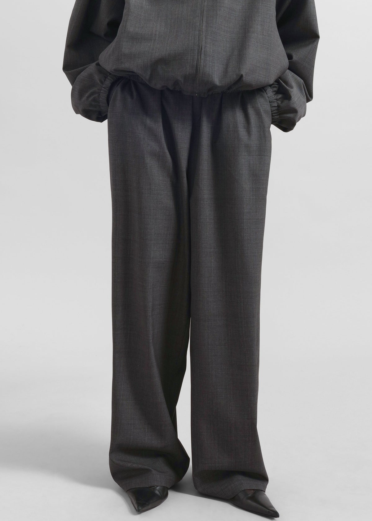 Baxter Plaid Track Pants - Dark Grey - 2