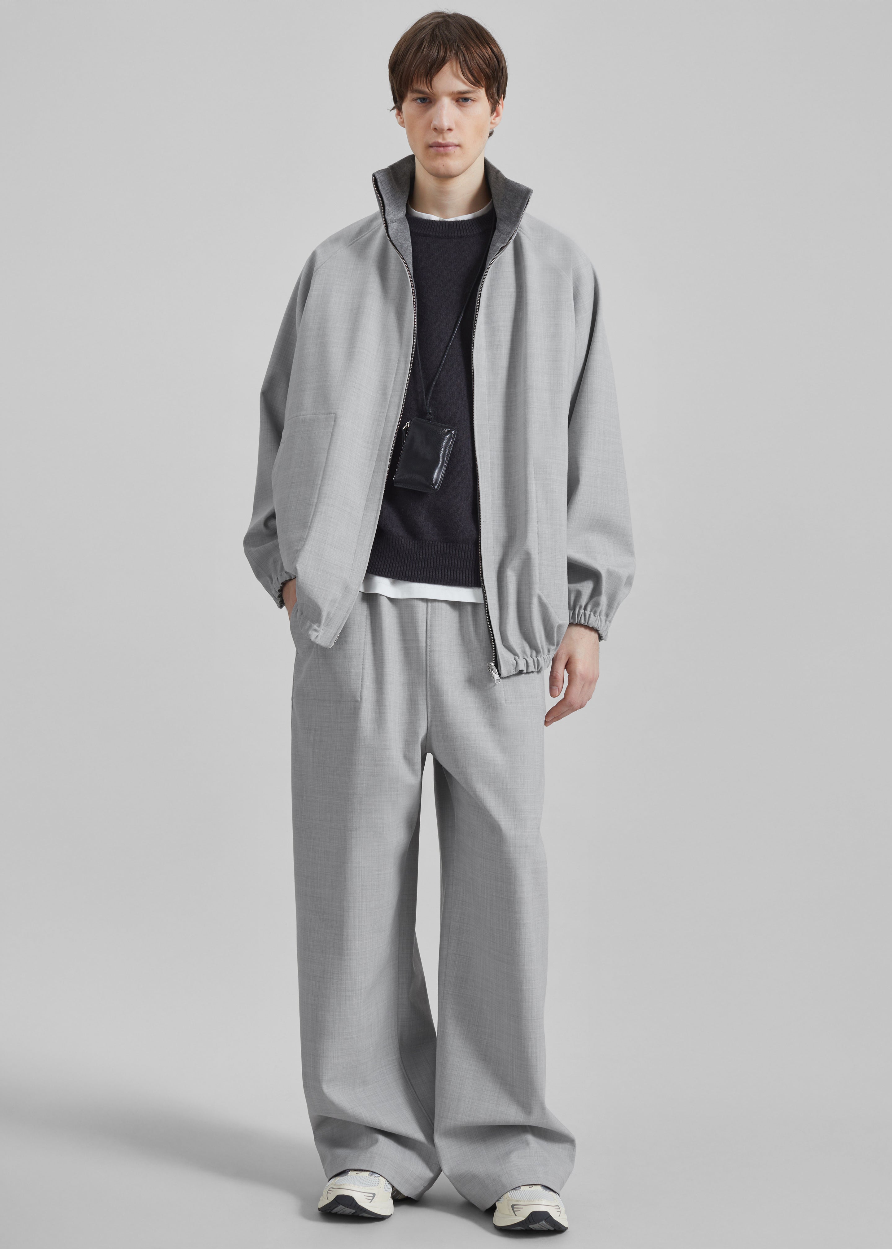 Baxter Reversible Track Jacket - Grey Melange - 11