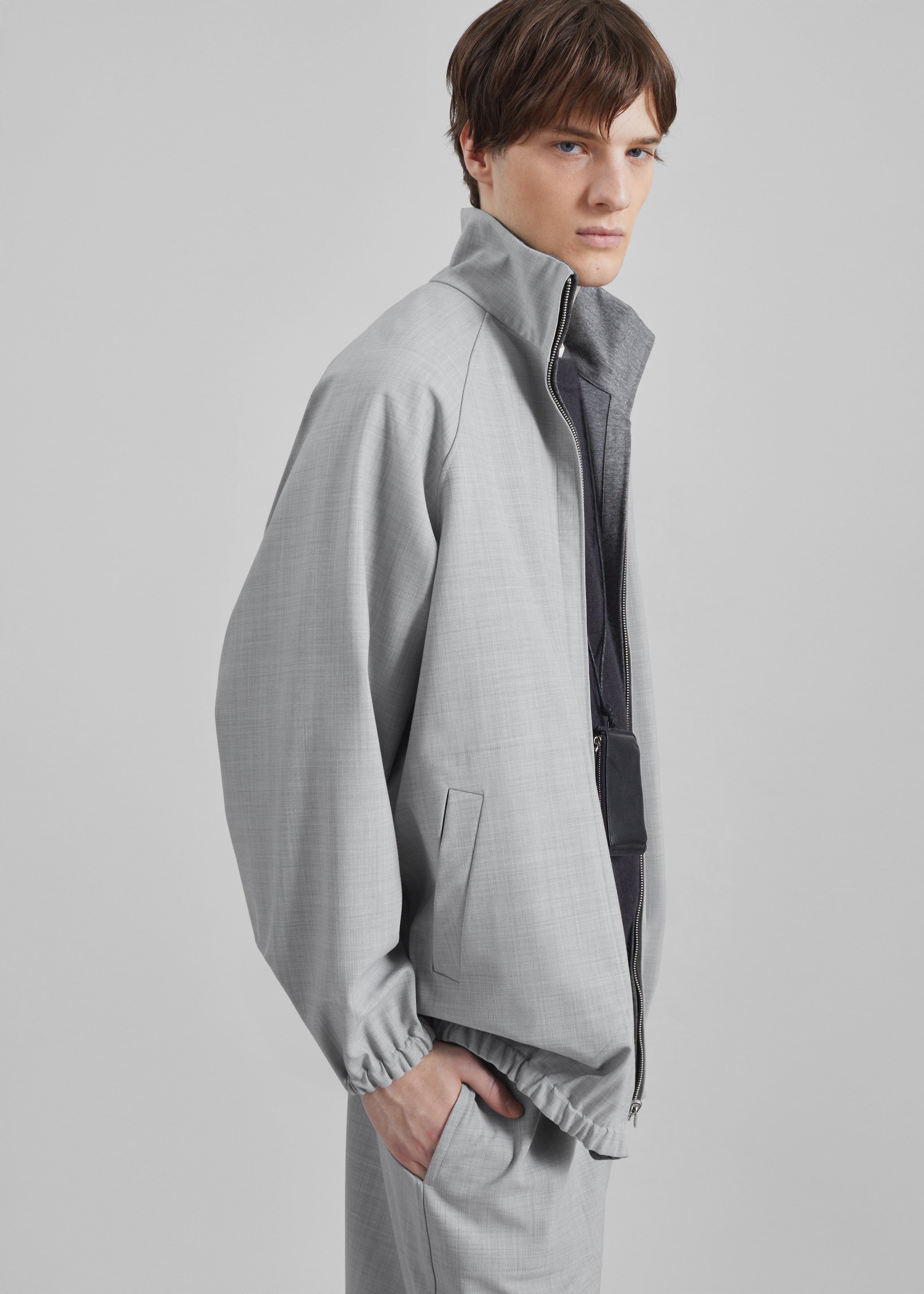 Baxter Reversible Track Jacket - Grey Melange – The Frankie Shop
