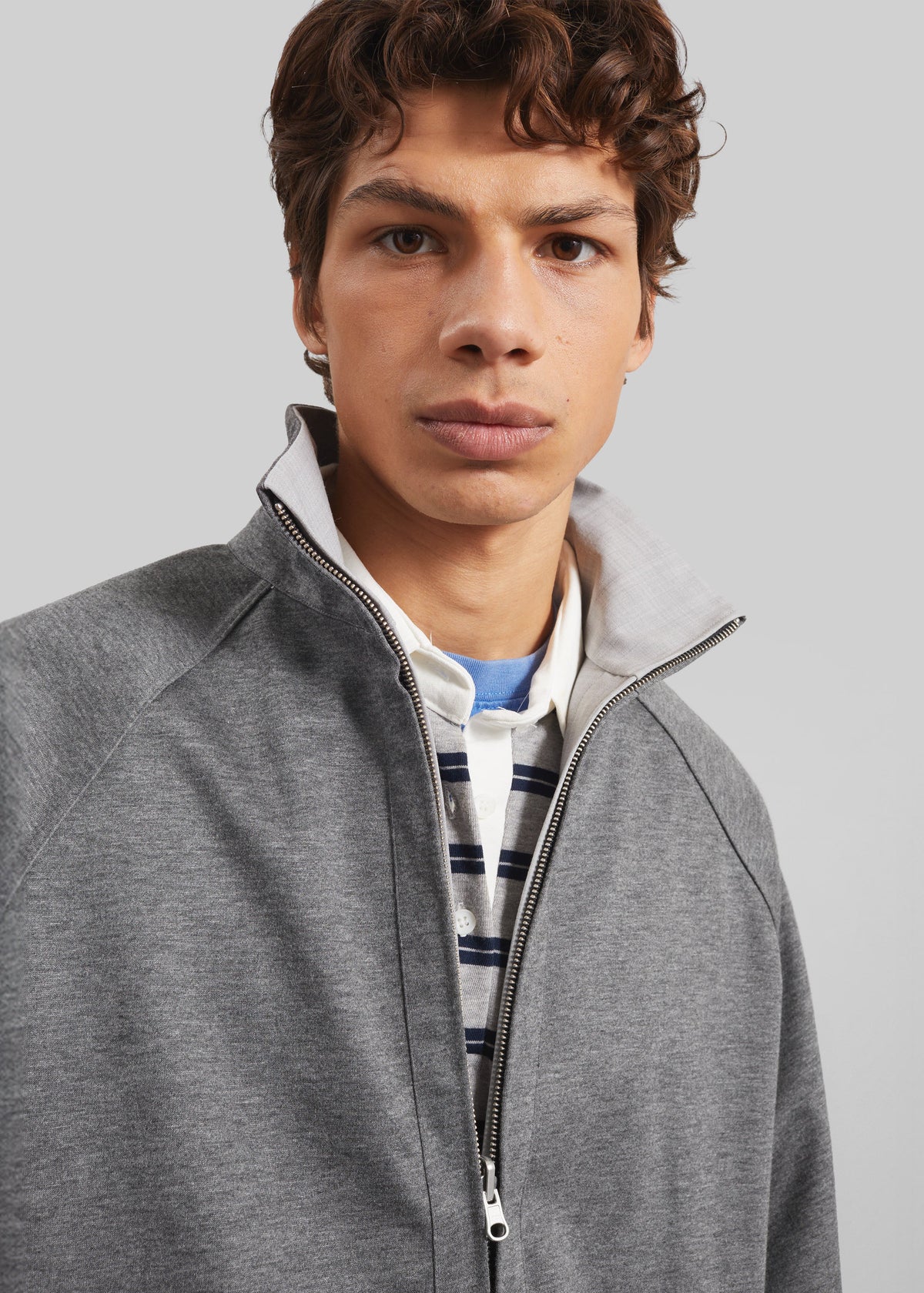 Baxter Reversible Track Jacket - Grey Melange - 5