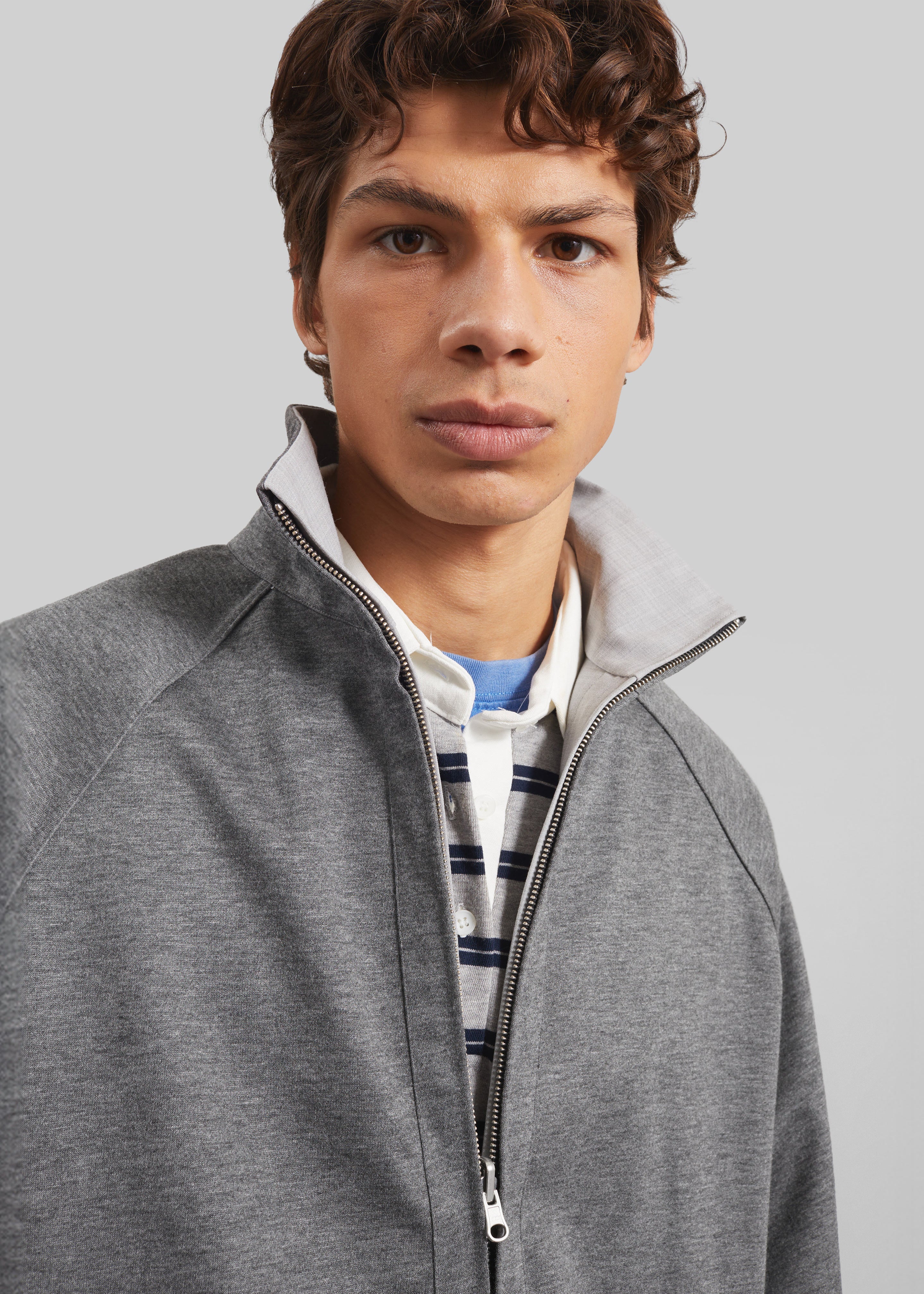 Baxter Reversible Track Jacket - Grey Melange - 5