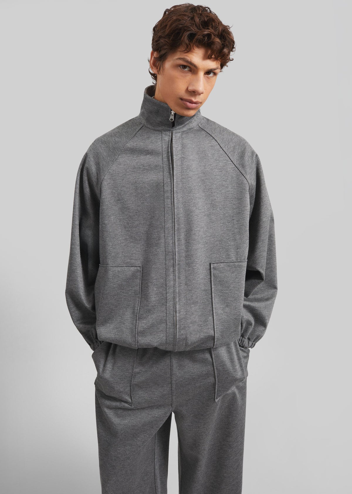 Baxter Reversible Track Jacket - Grey Melange - 10