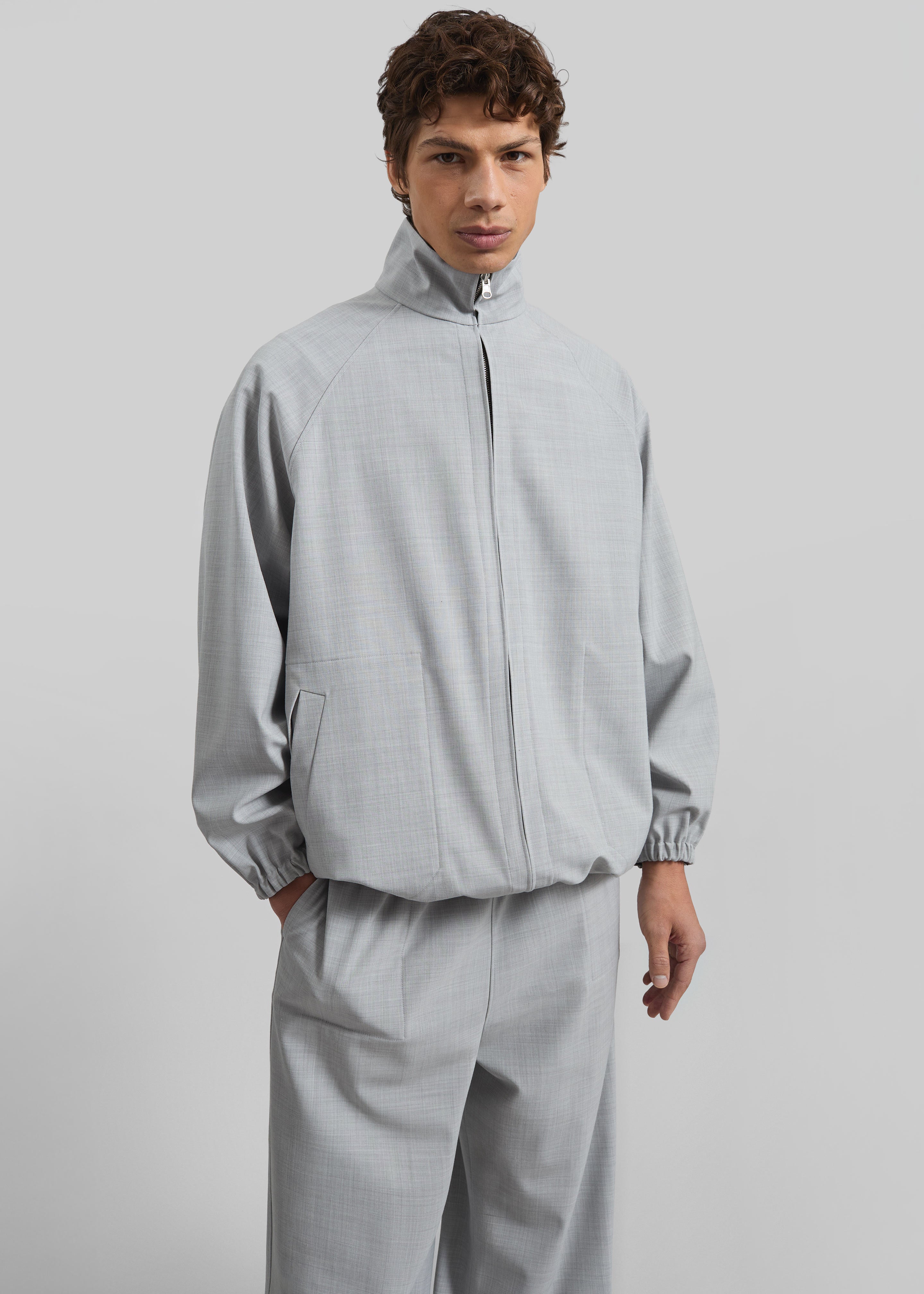 Baxter Reversible Track Jacket - Grey Melange - 2