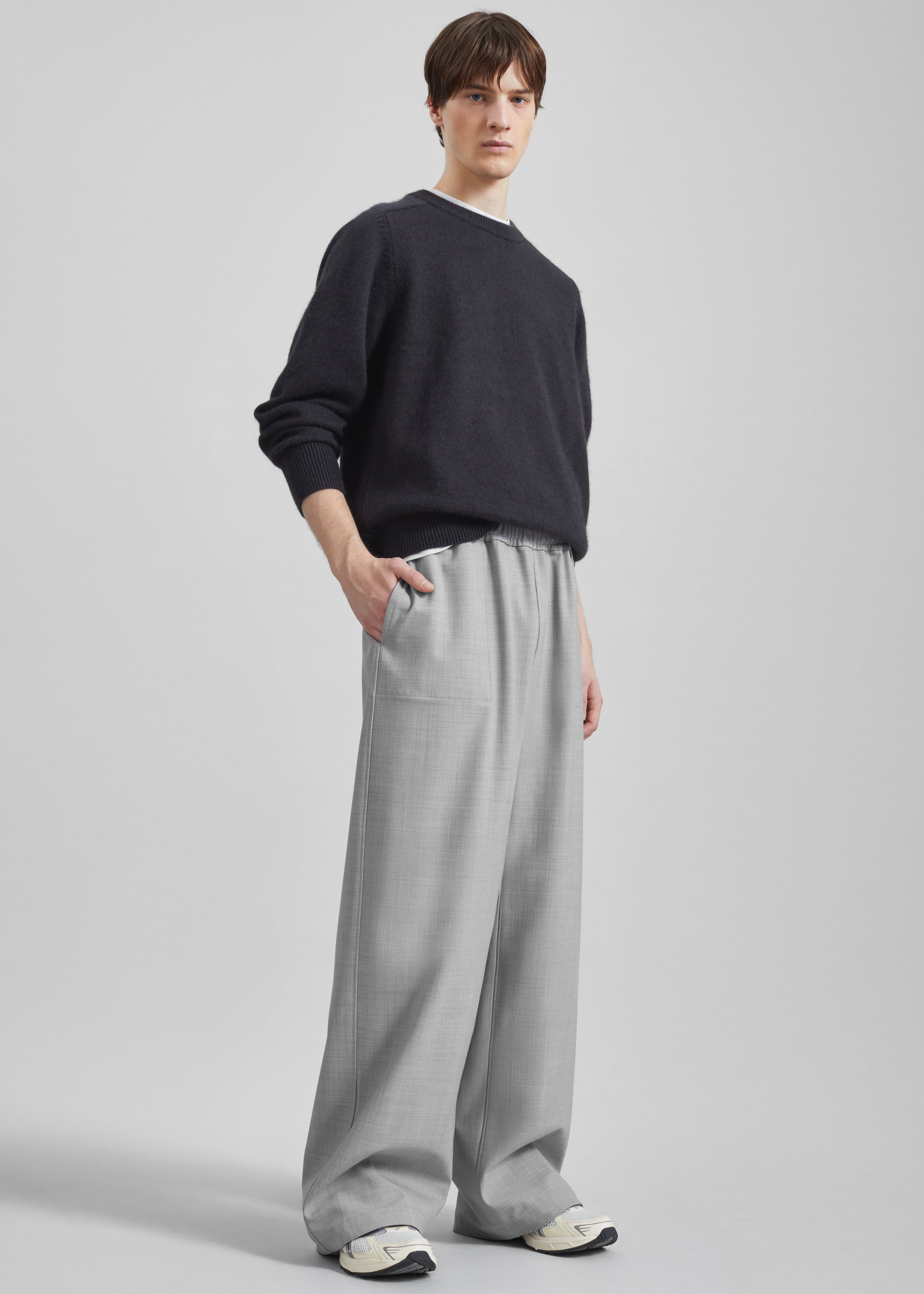 Baxter Reversible Track Pants - Grey Melange - 8