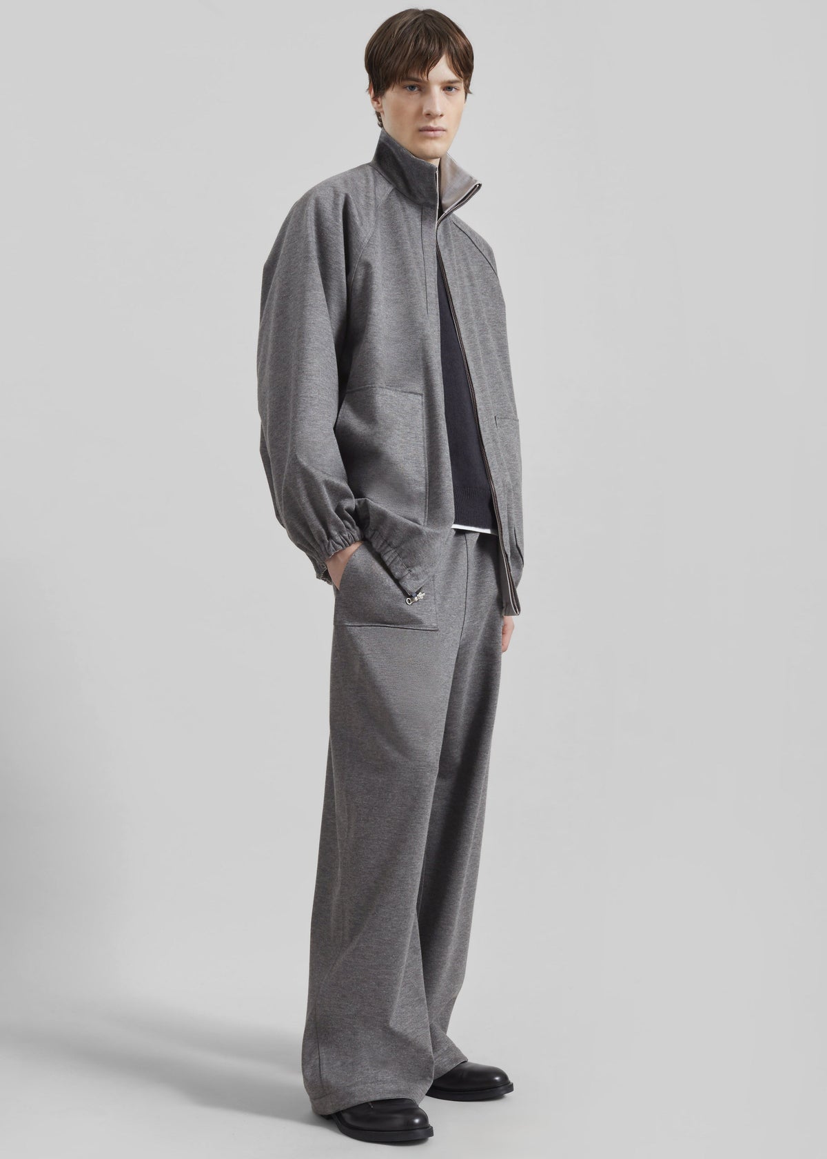 Baxter Reversible Track Pants - Grey Melange - 9
